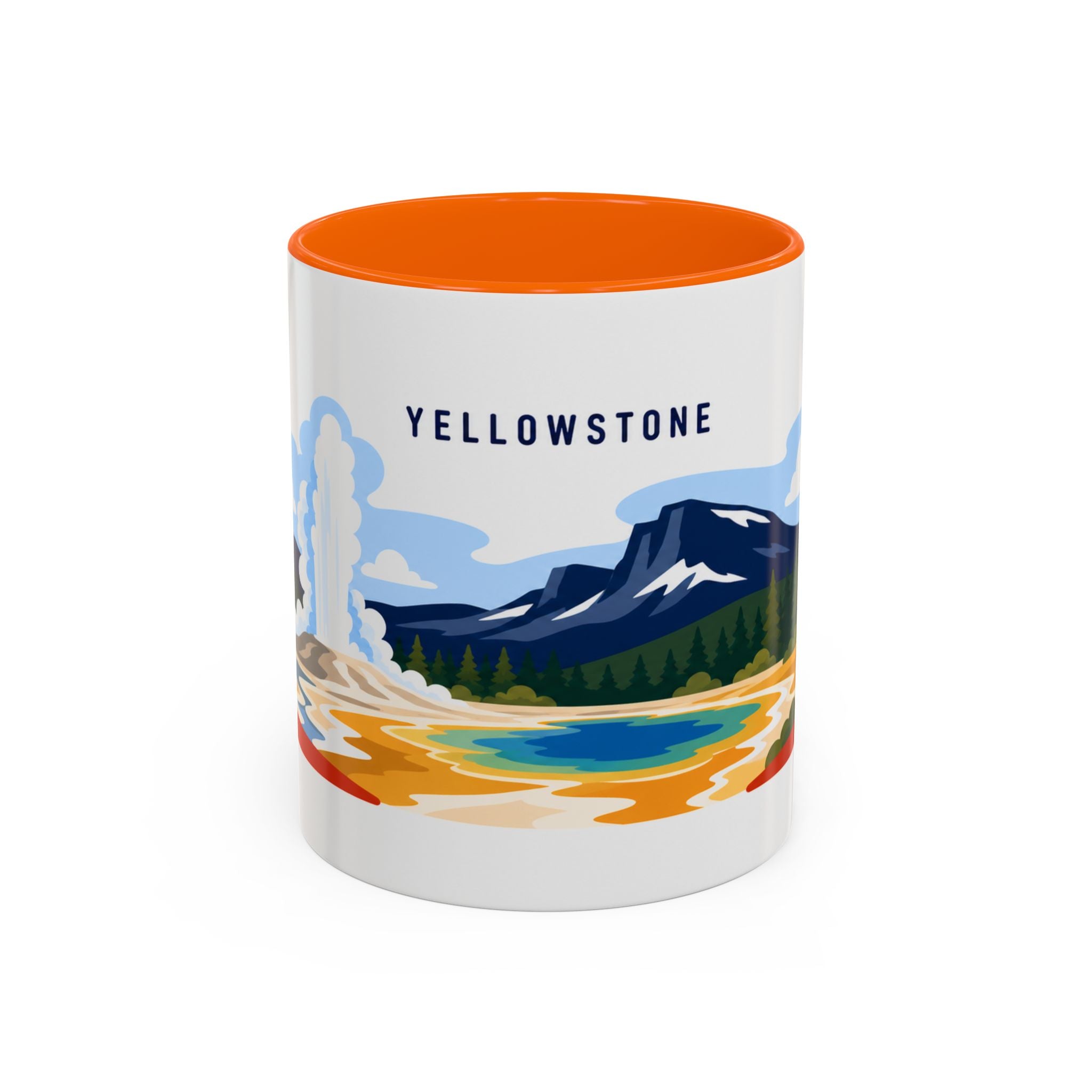 Yellowstone Coffee Mug | Travel Destination Souvenir Gift | Accent Color Ceramic 11oz 15oz