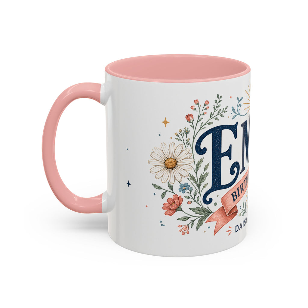 Personalized Name Birth Month Mug | Birth Flower Stone Birthday Gift | 11oz 15oz