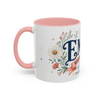 Personalized Name Birth Month Mug | Birth Flower Stone Birthday Gift | 11oz 15oz