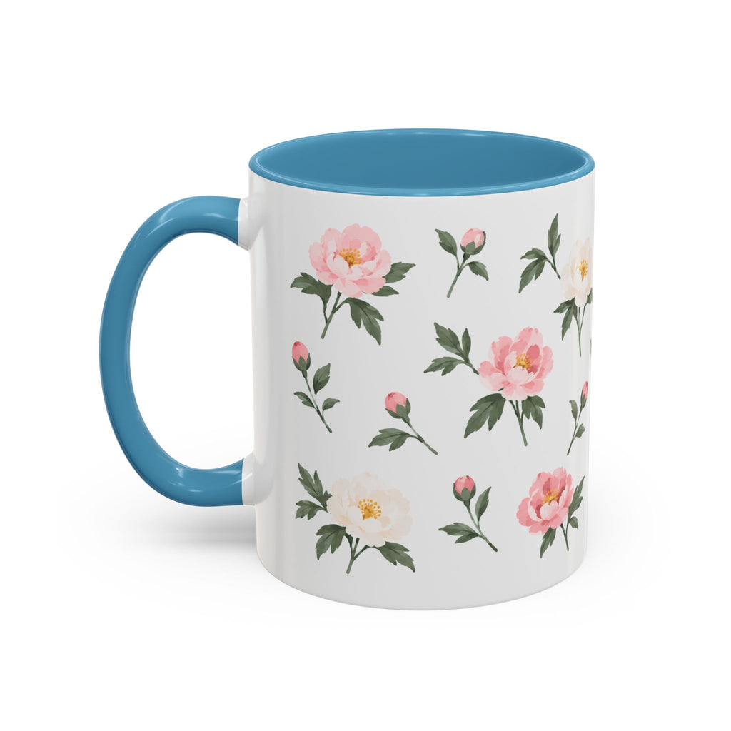 Indiana Peony Mug, State Flower Floral Coffee Cup, 11oz Botanical Gift