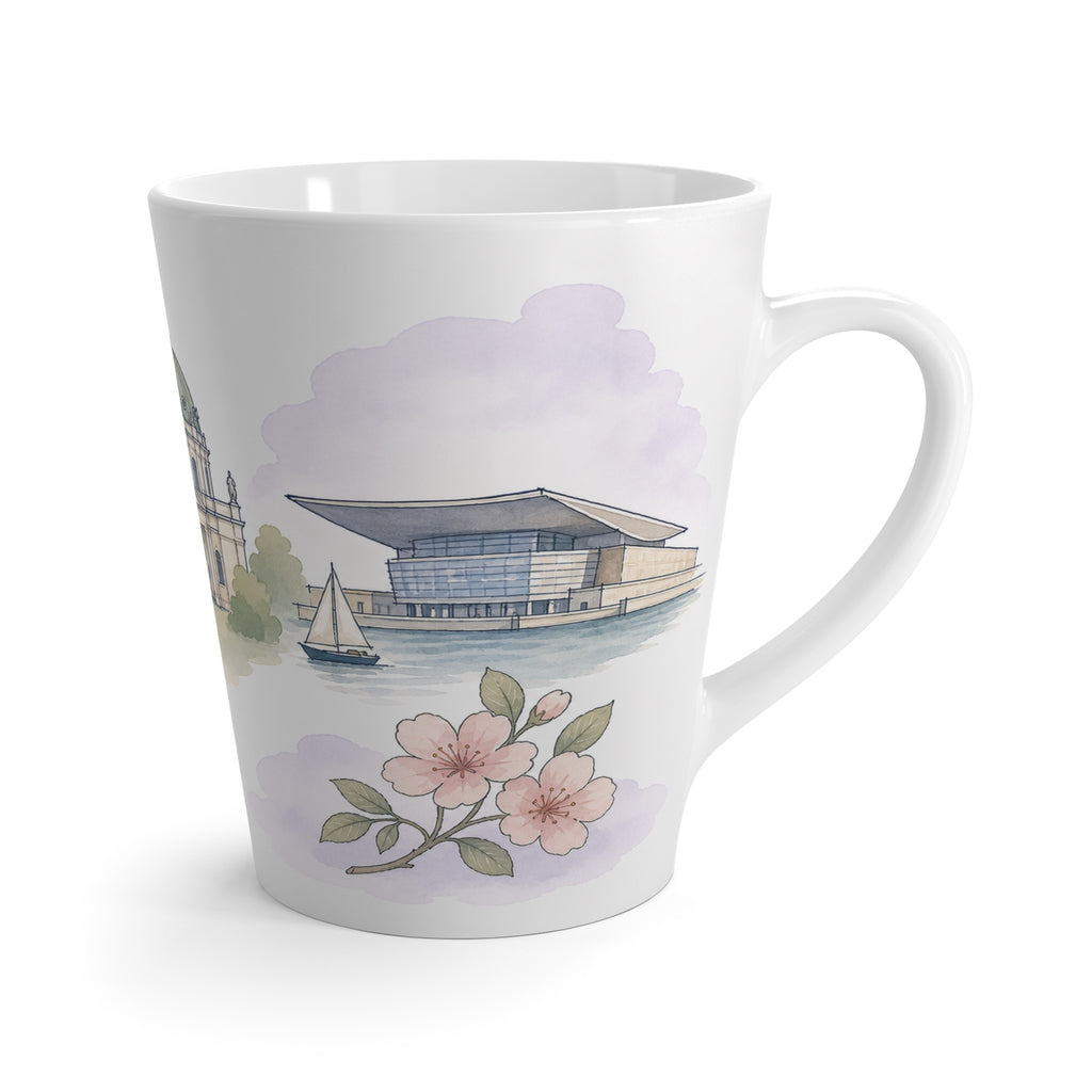 Copenhagen Latte Mug | Watercolor City Travel Mug | 12 oz Ceramic Souvenir Gift