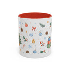 Christmas Mug | Watercolor Tree Gifts Wreath Holiday Cup | Accent Coffee Mug 11oz 15oz