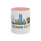 Oklahoma City Illustrated Travel Mug | City Souvenir Accent Coffee Mug | 11oz 15oz Ceramic Cup