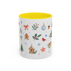 Woodland Christmas Mug | Deer Bird Watercolor Holiday Gift | Accent Cup 11oz 15oz