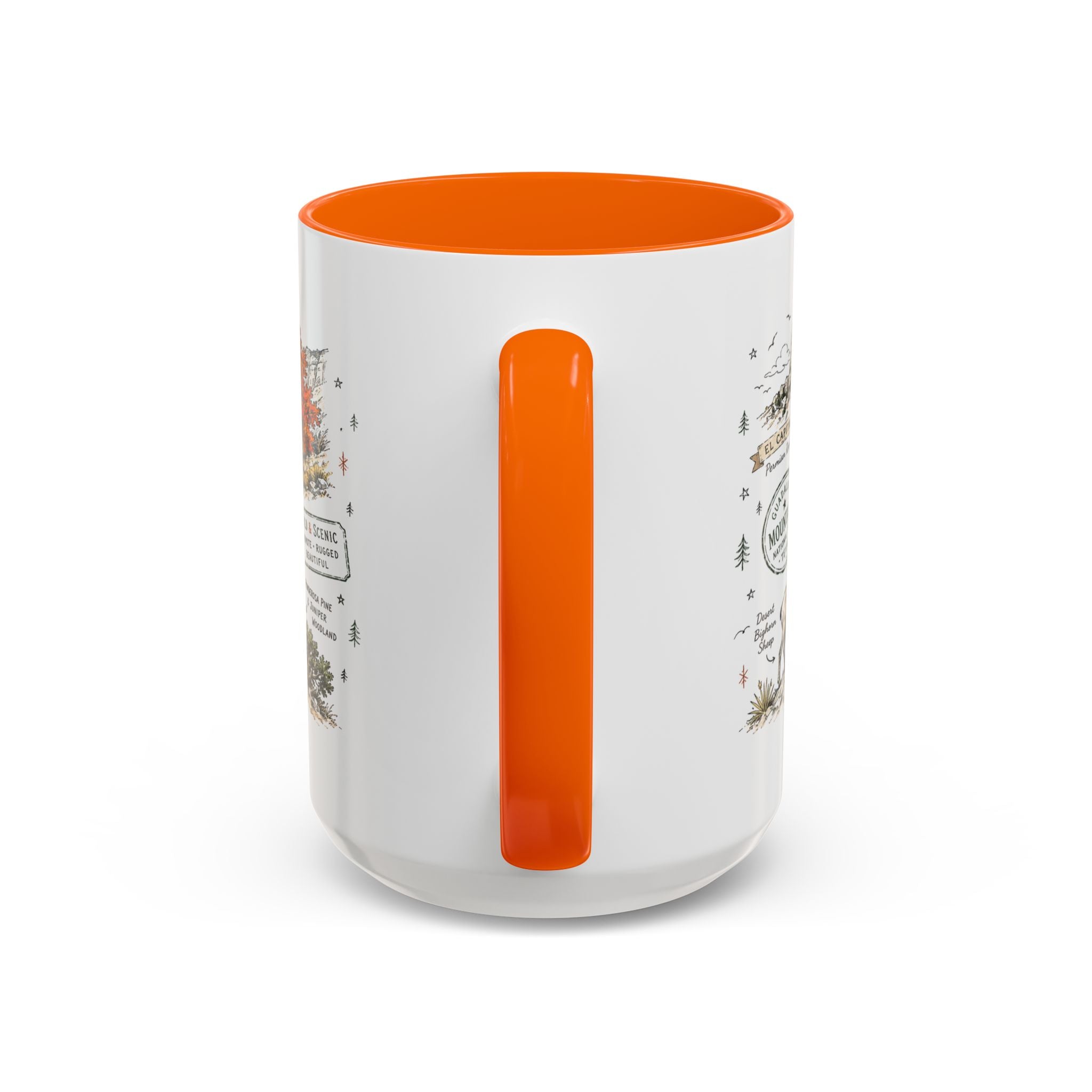 Guadalupe Mountains National Park Coffee Mug | Texas Desert Peaks Hiking Gift | Accent Color Ceramic 11oz 15oz