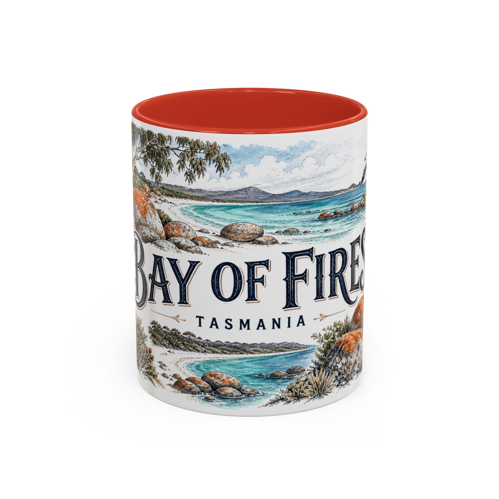 Bay of Fires Mug, Tasmania Travel Souvenir, Bucket List Gift, Accent Ceramic Coffee Mug 11oz 15oz