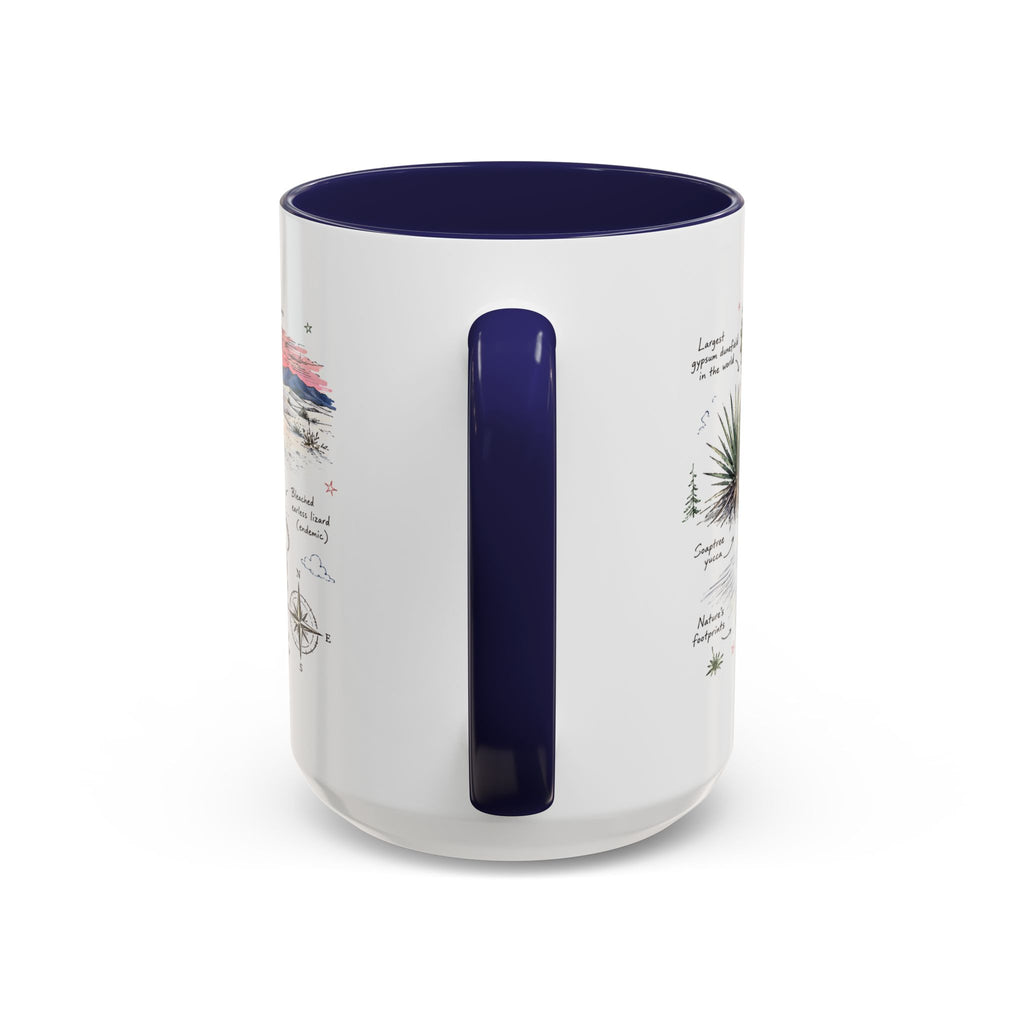 White Sands National Park Coffee Mug | New Mexico Desert Sand Dunes Gift | Accent Color Ceramic 11oz 15oz