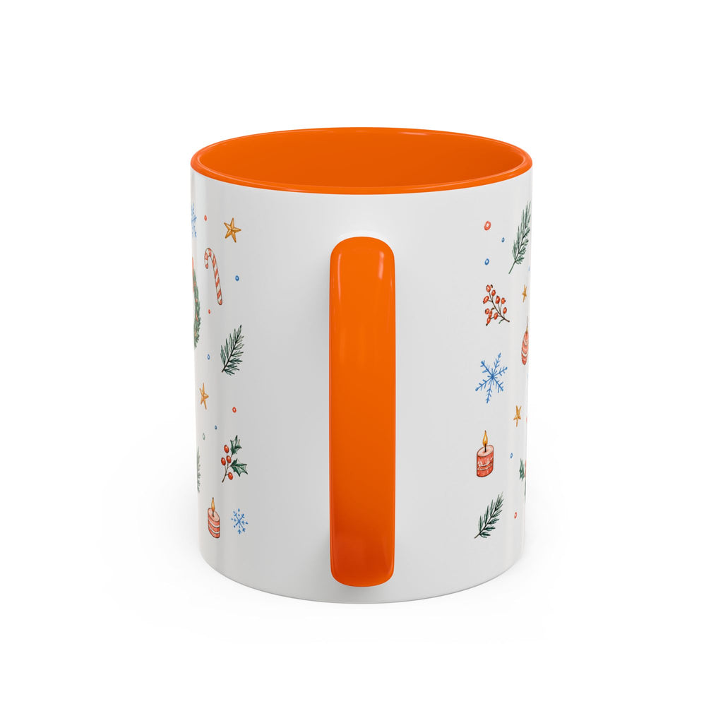 Christmas Mug | Watercolor Tree Gifts Wreath Holiday Cup | Accent Coffee Mug 11oz 15oz