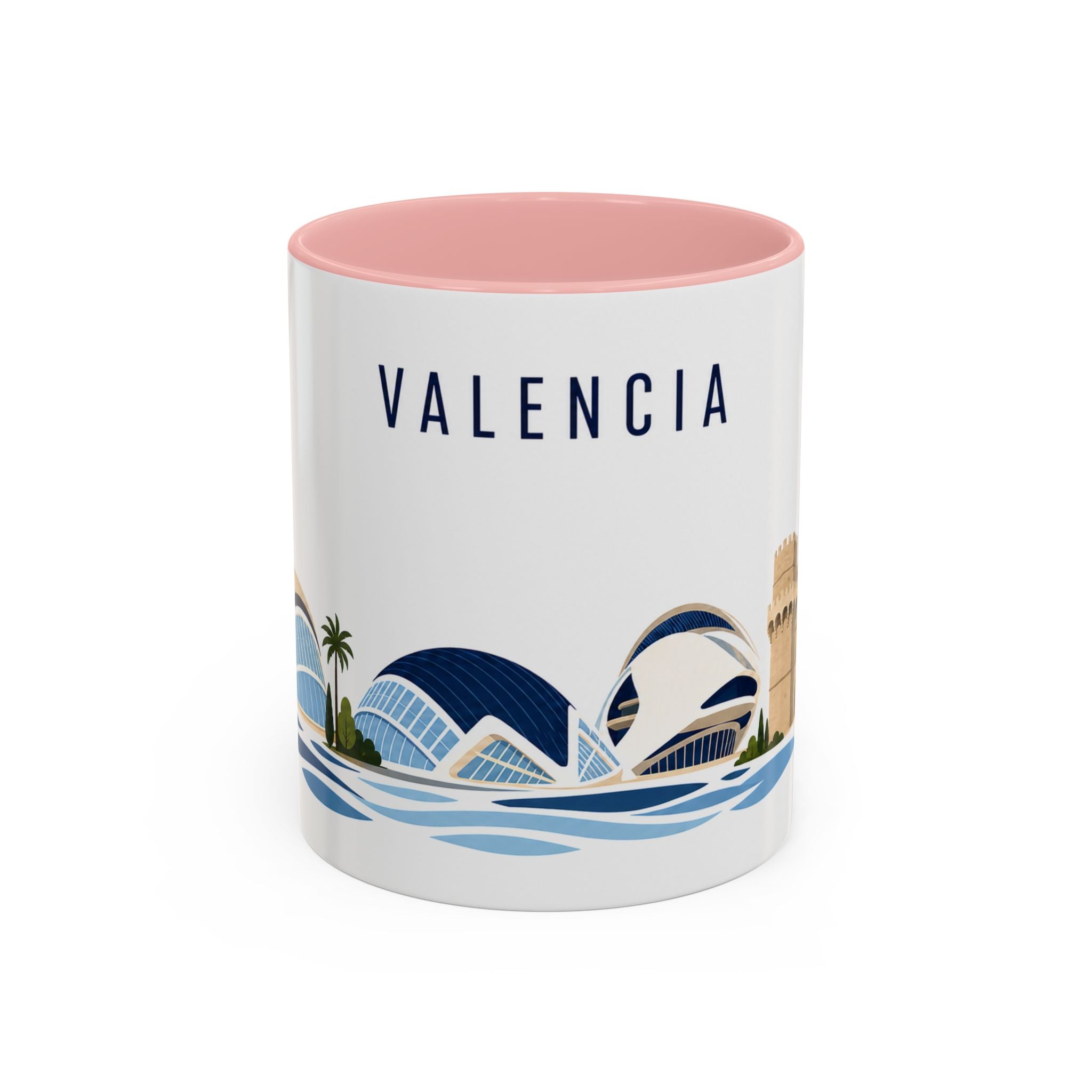 Valencia Coffee Mug | Spain Travel Souvenir | Porcelain Decal City Gift | 11oz 15oz Accent Mug
