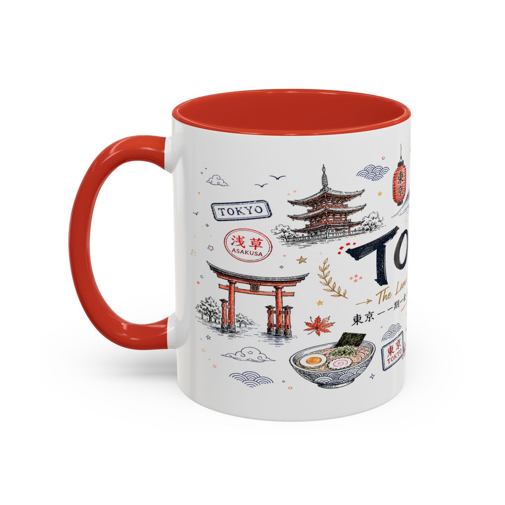 Tokyo Coffee Mug | Japan Souvenir Travel Gift | Accent Color Ceramic 11oz 15oz