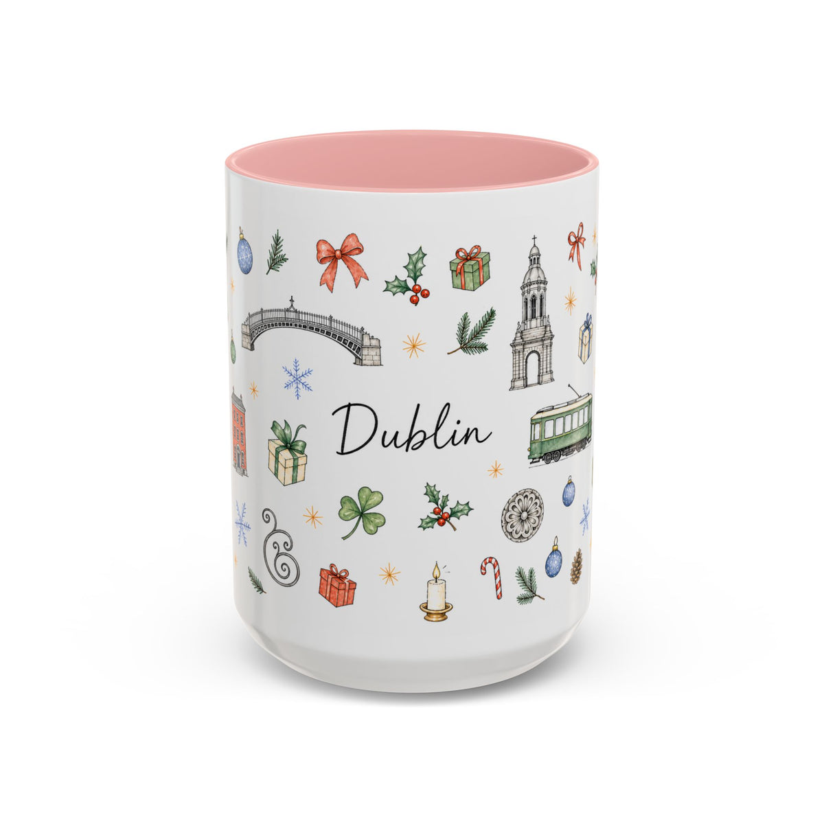 Dublin Christmas Mug | Watercolor City Souvenir, Holiday Travel Gift (11oz/15oz)