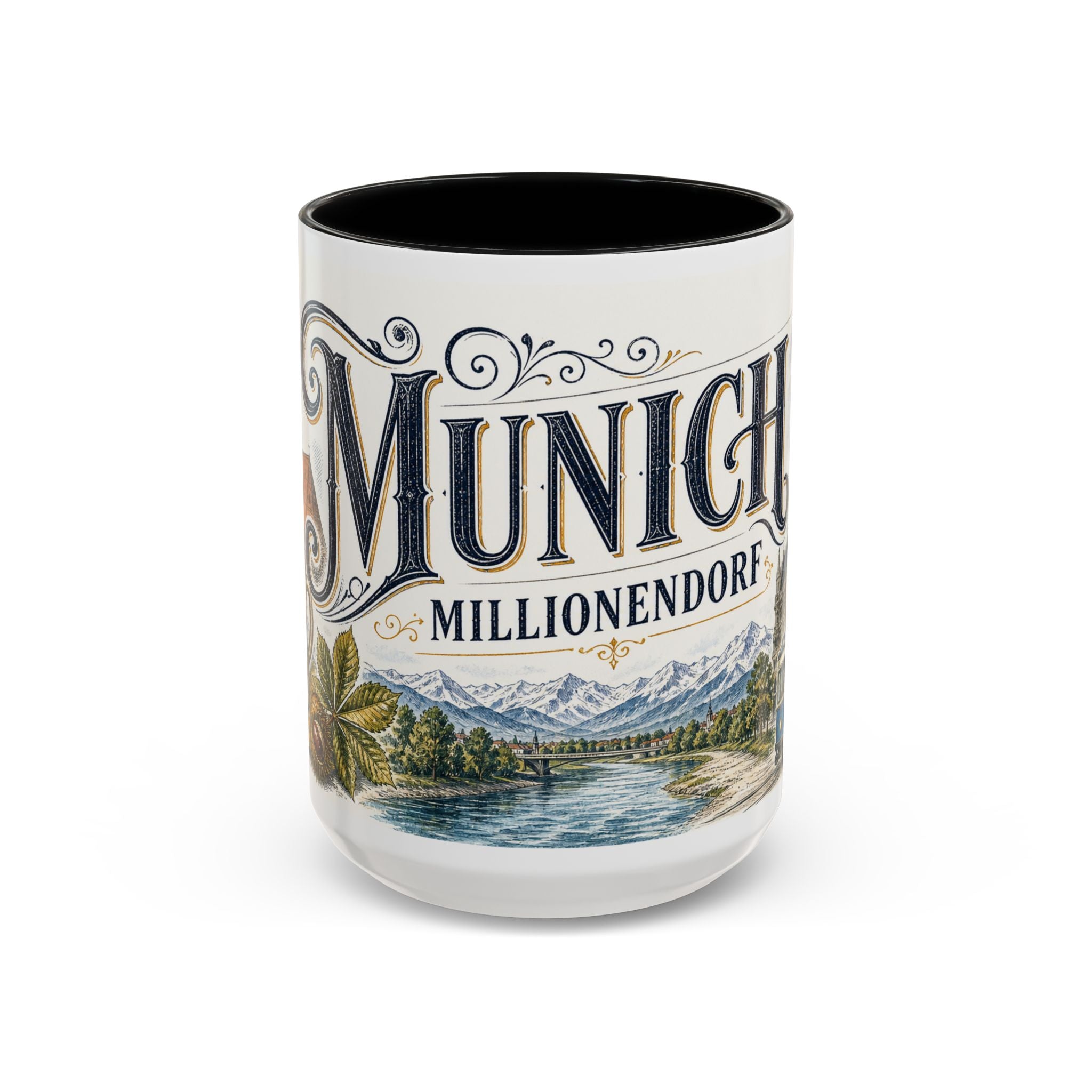 Munich Coffee Mug | Germany Travel Souvenir | Vintage Illustrated City Gift | 11 oz 15 oz Accent Mug