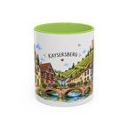 Kaysersberg Illustrated Travel Mug | France Souvenir Accent Coffee Mug | 11oz 15oz Ceramic Cup