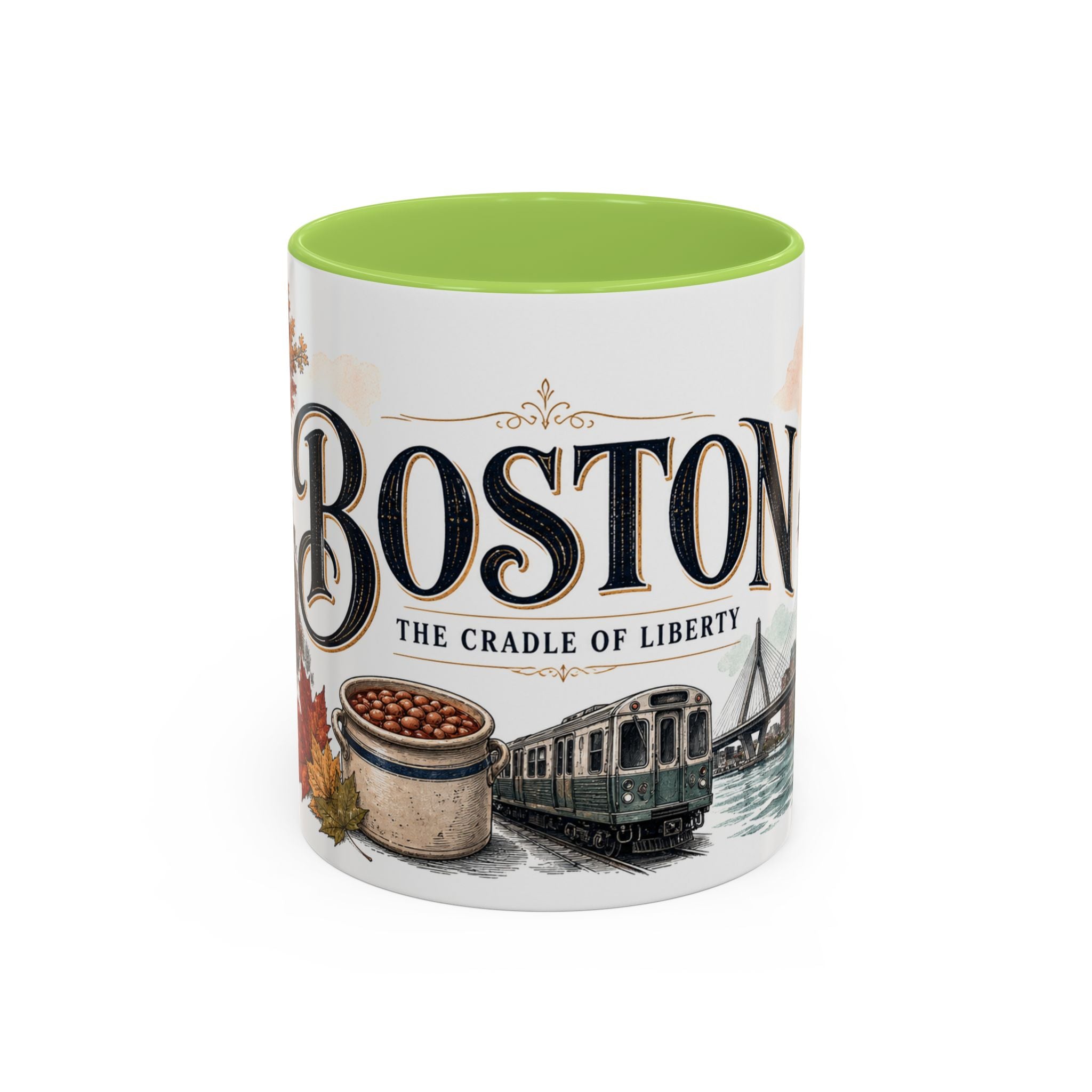 Boston Coffee Mug | United States Travel Souvenir | Vintage Illustrated City Gift | 11 oz 15 oz Accent Mug