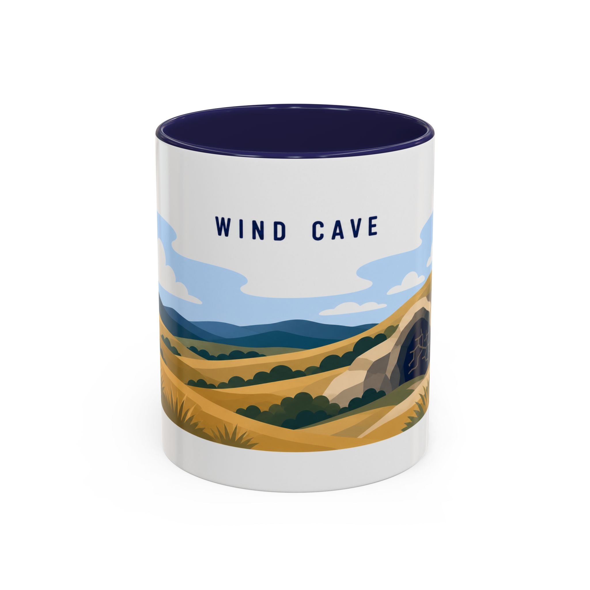 Wind Cave National Park Coffee Mug | Solid Color Block Park Souvenir | 11oz 15oz Accent Mug
