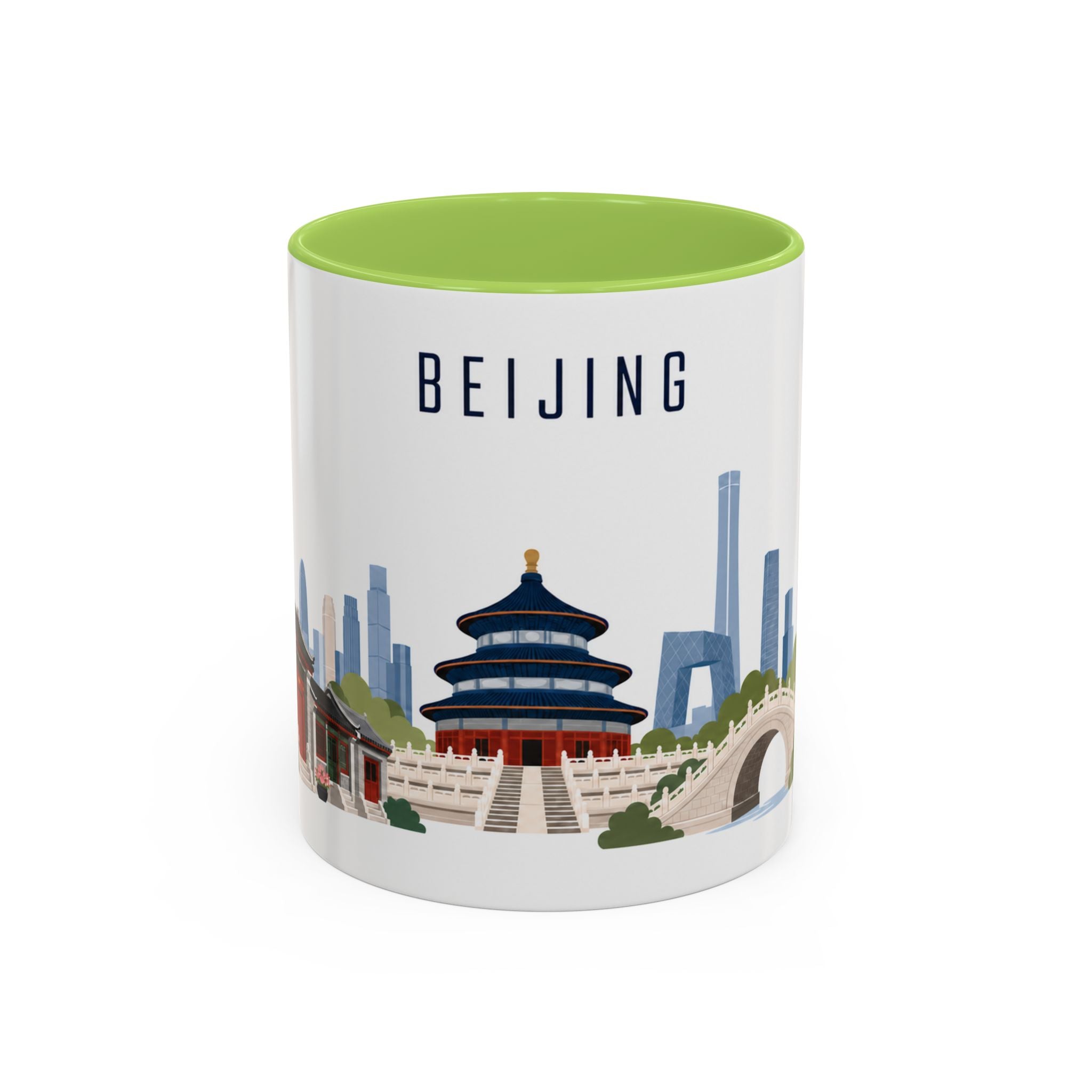Beijing Coffee Mug | China Travel Souvenir | Porcelain Decal City Gift | 11oz 15oz Accent Mug