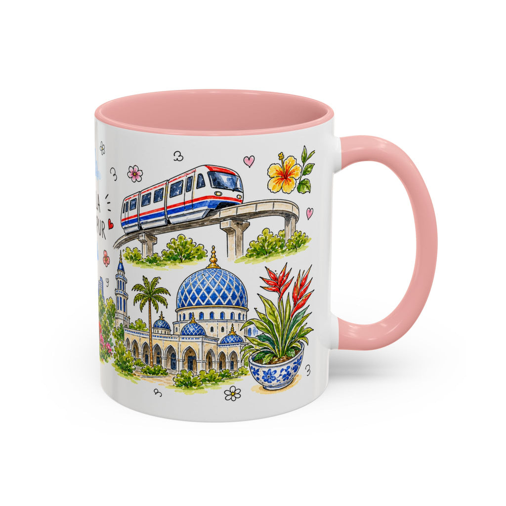 Kuala Lumpur Illustrated Travel Mug | City Souvenir Accent Coffee Mug | 11oz 15oz Ceramic Cup