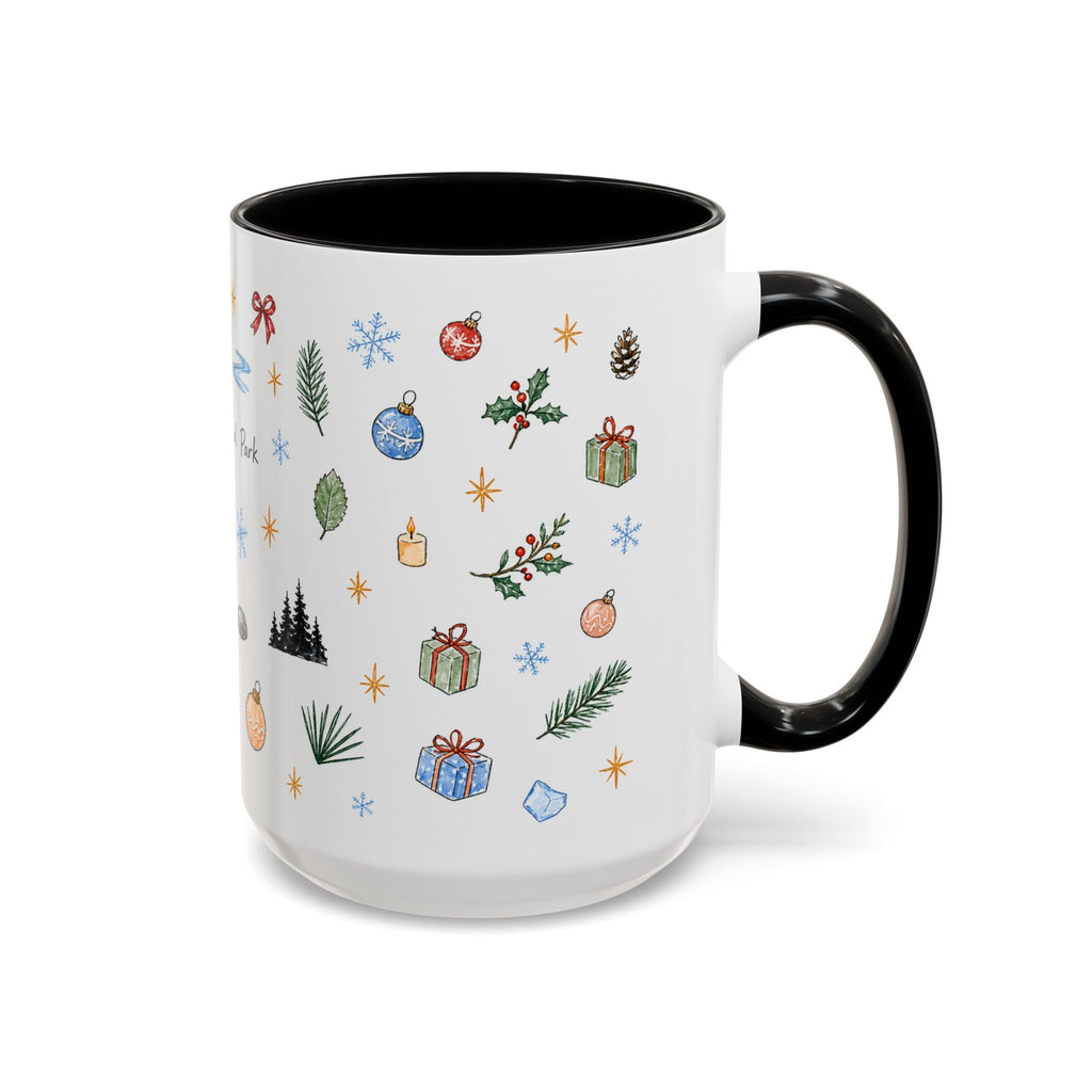 Denali National Park Christmas Mug | Watercolor Travel Souvenir | Holiday Gift | Accent Ceramic Coffee Cup 11oz 15oz