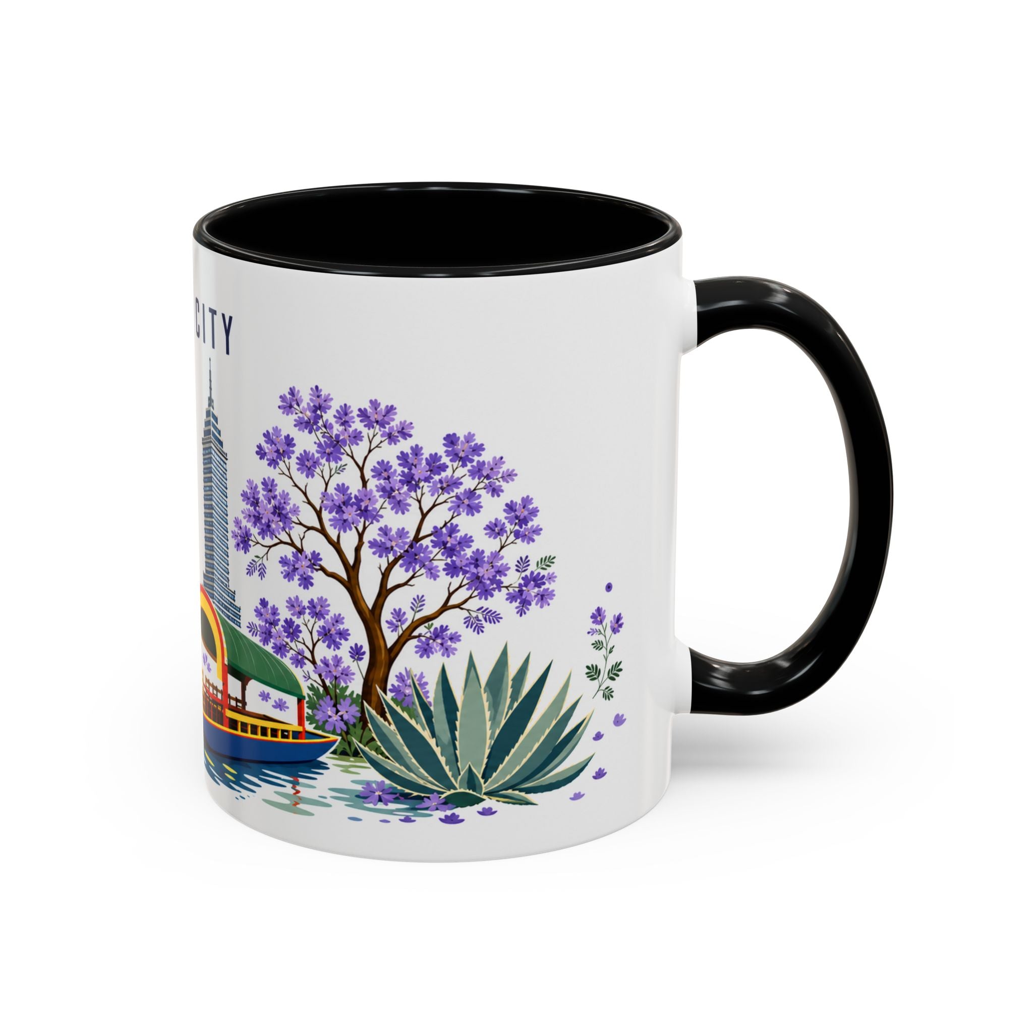 Mexico City Coffee Mug | Mexico Travel Souvenir | Porcelain Decal City Gift | 11oz 15oz Accent Mug