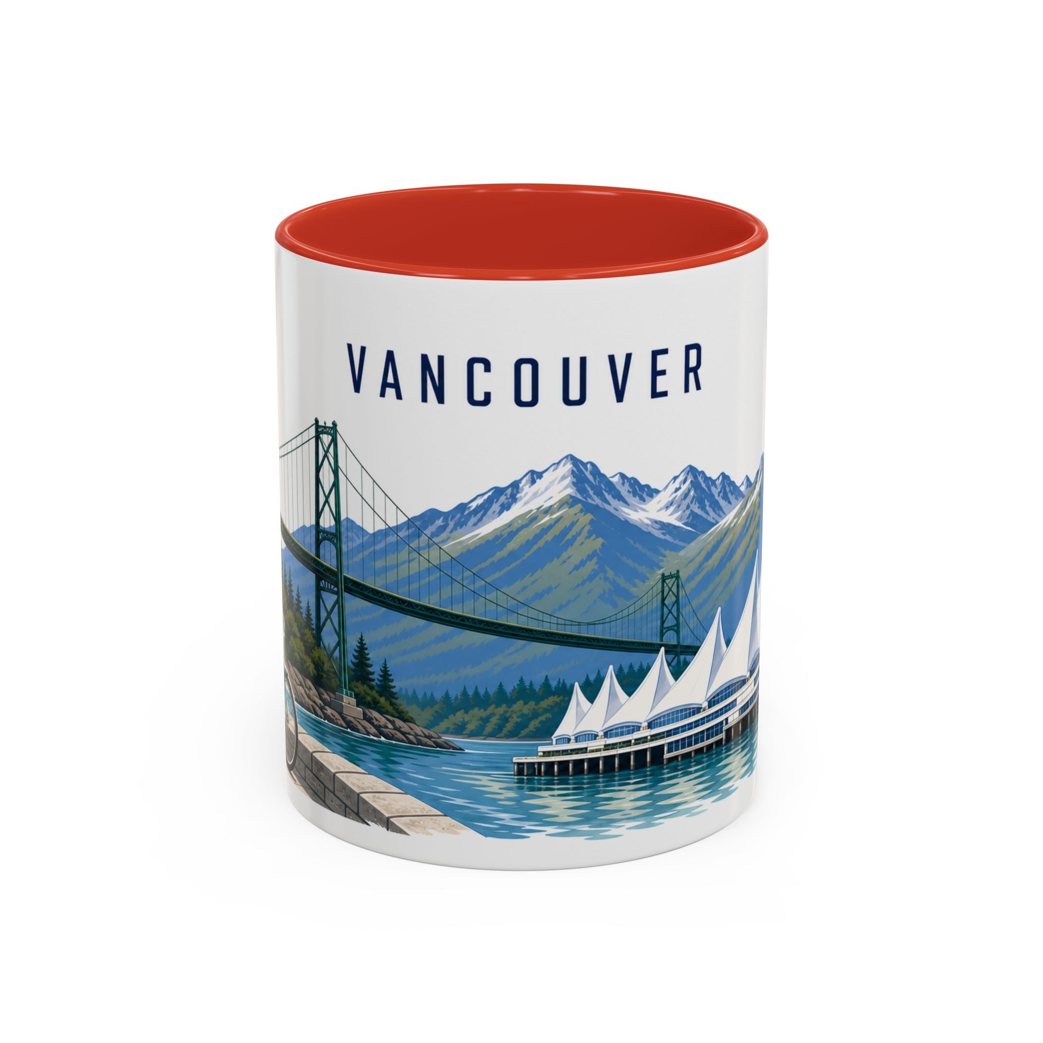 Vancouver Coffee Mug | Canada Travel Souvenir | Porcelain Decal City Gift | 11oz 15oz Accent Mug