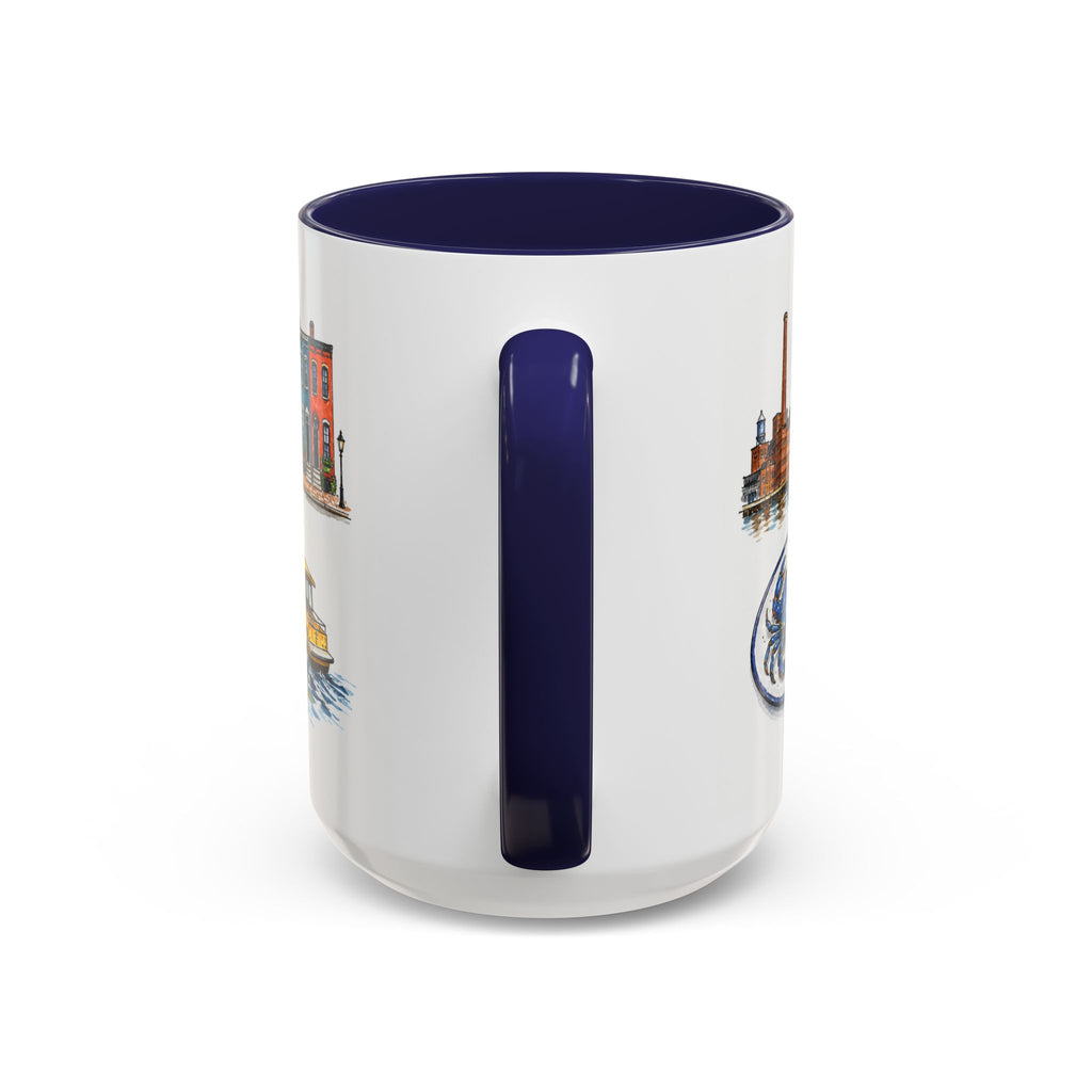 Baltimore Illustrated Travel Mug | City Souvenir Accent Coffee Mug | 11oz 15oz Ceramic Cup
