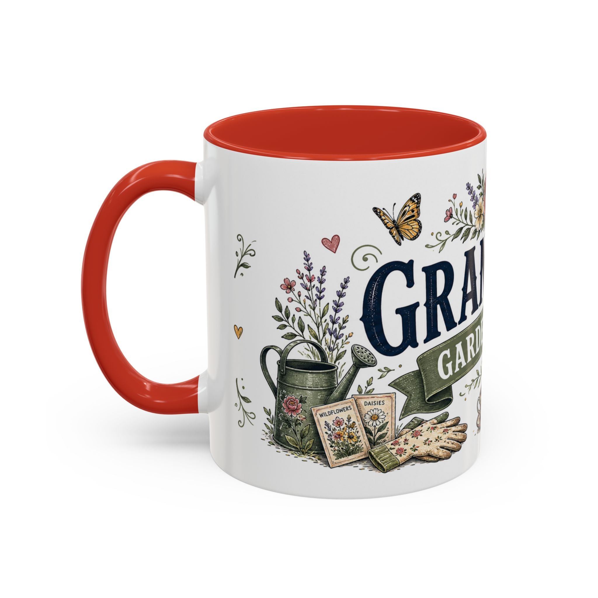 Grandma's Garden Of Love Coffee Mug | Gift From Grandkids | Accent Color Ceramic 11oz 15oz