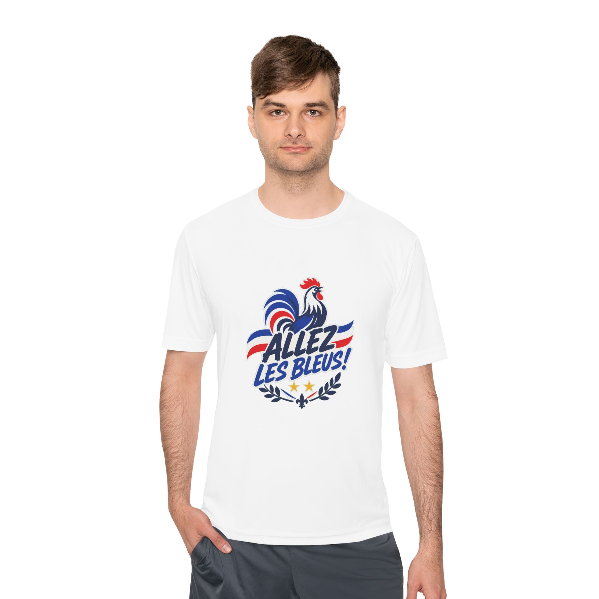 France Soccer T Shirt, Allez Les Bleus Tee, World Football Fan Shirt, Moisture Wicking Sport Tee