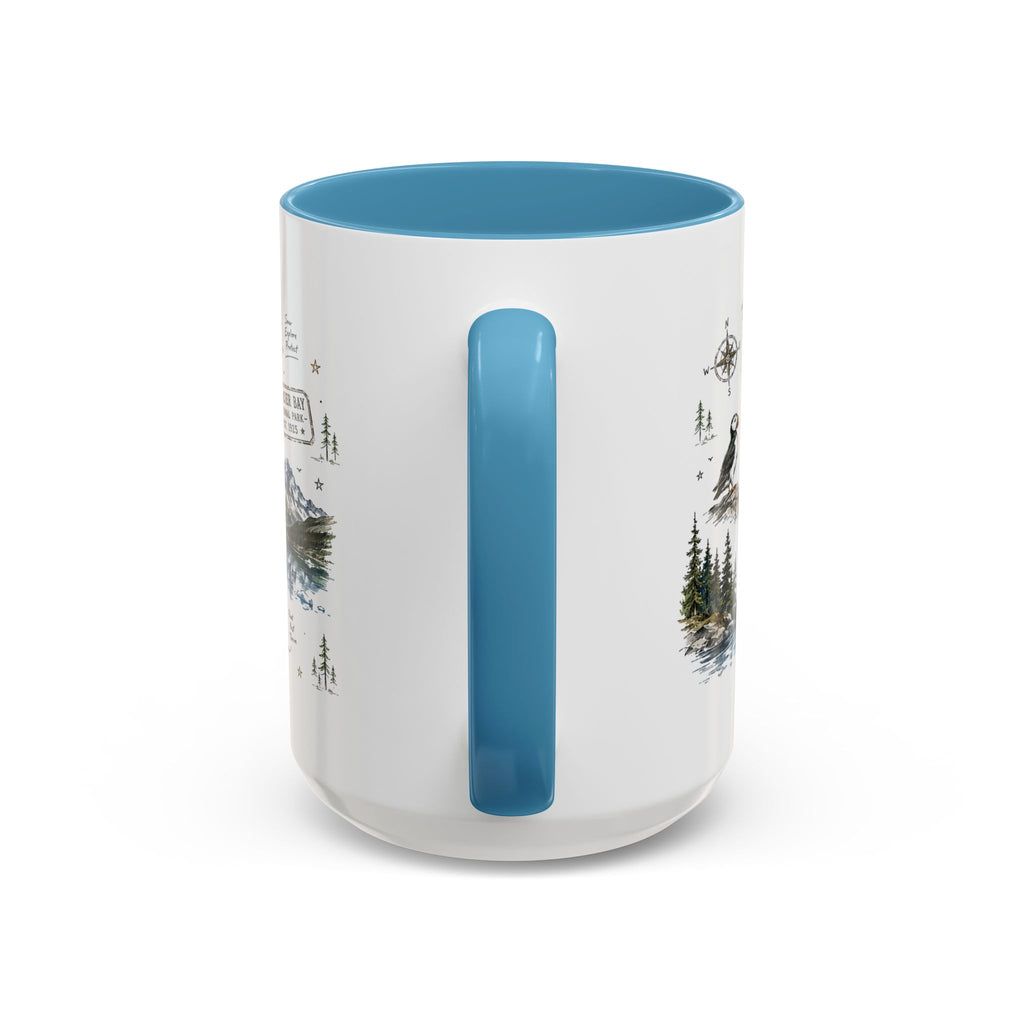 Glacier Bay National Park Coffee Mug | Alaska Wilderness Kayaking Gift | Accent Color Ceramic 11oz 15oz