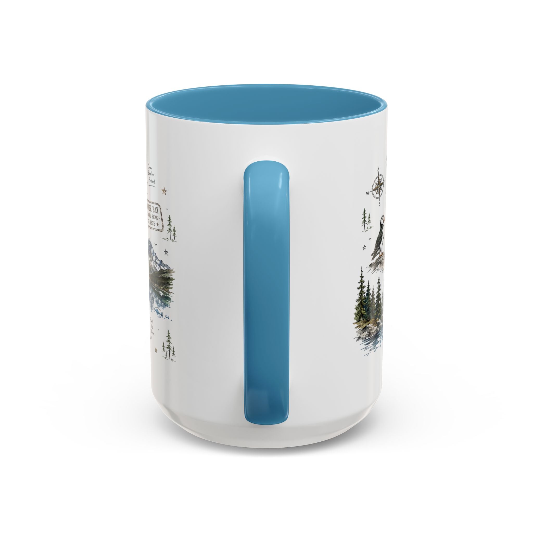 Glacier Bay National Park Coffee Mug | Alaska Wilderness Kayaking Gift | Accent Color Ceramic 11oz 15oz