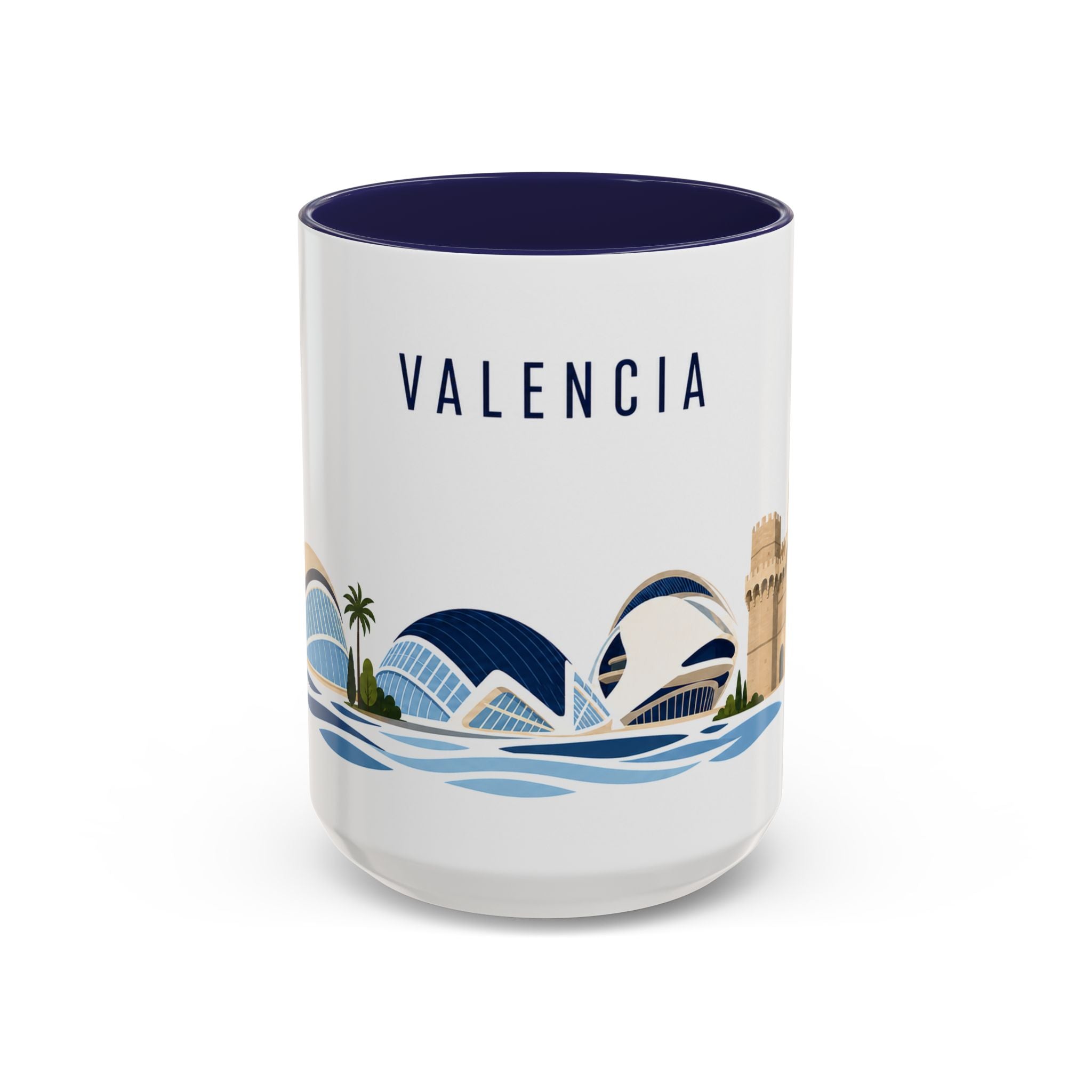 Valencia Coffee Mug | Spain Travel Souvenir | Porcelain Decal City Gift | 11oz 15oz Accent Mug