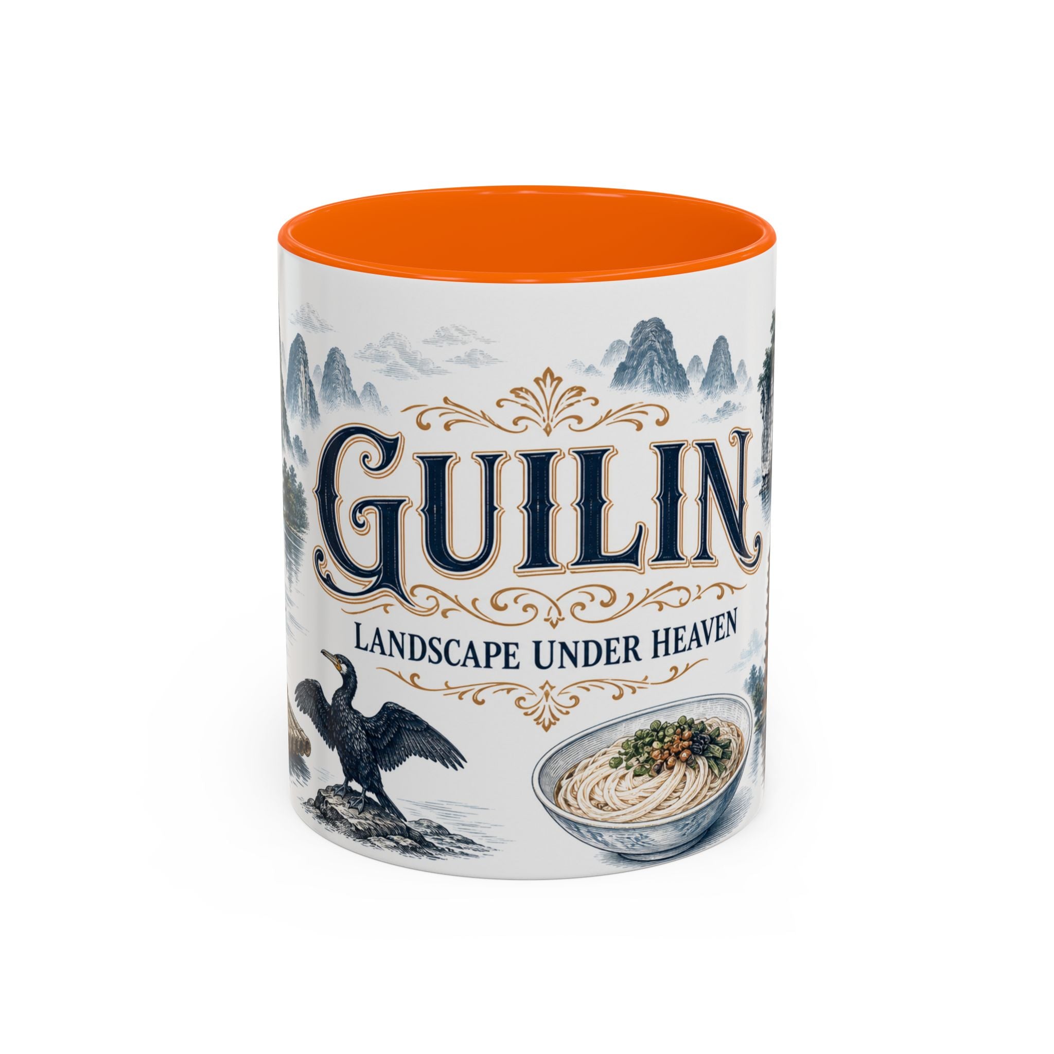 Guilin Coffee Mug | China Travel Souvenir | Vintage Illustrated City Gift | 11 oz 15 oz Accent Mug