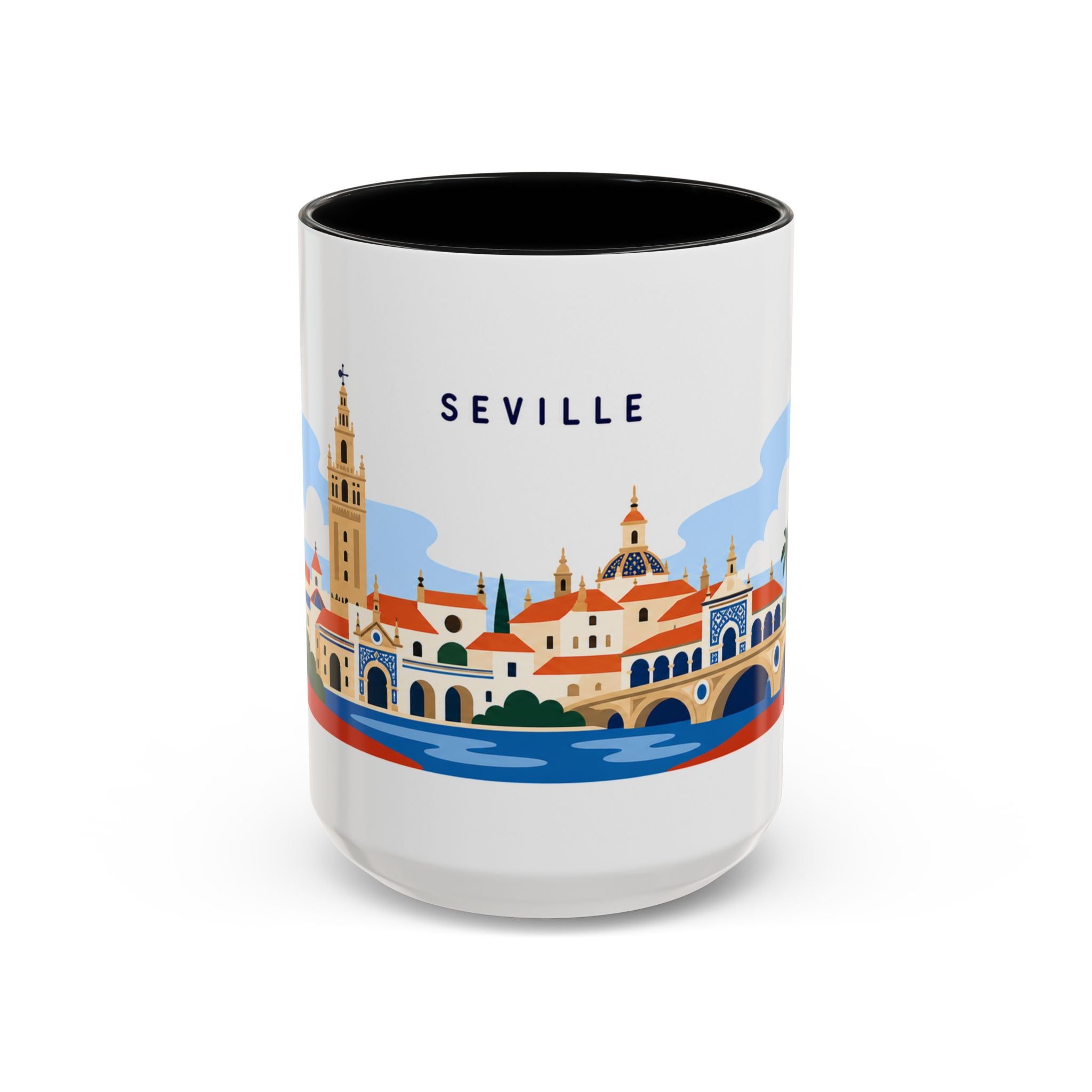 Seville Coffee Mug | Travel Destination Souvenir Gift | Accent Color Ceramic 11oz 15oz