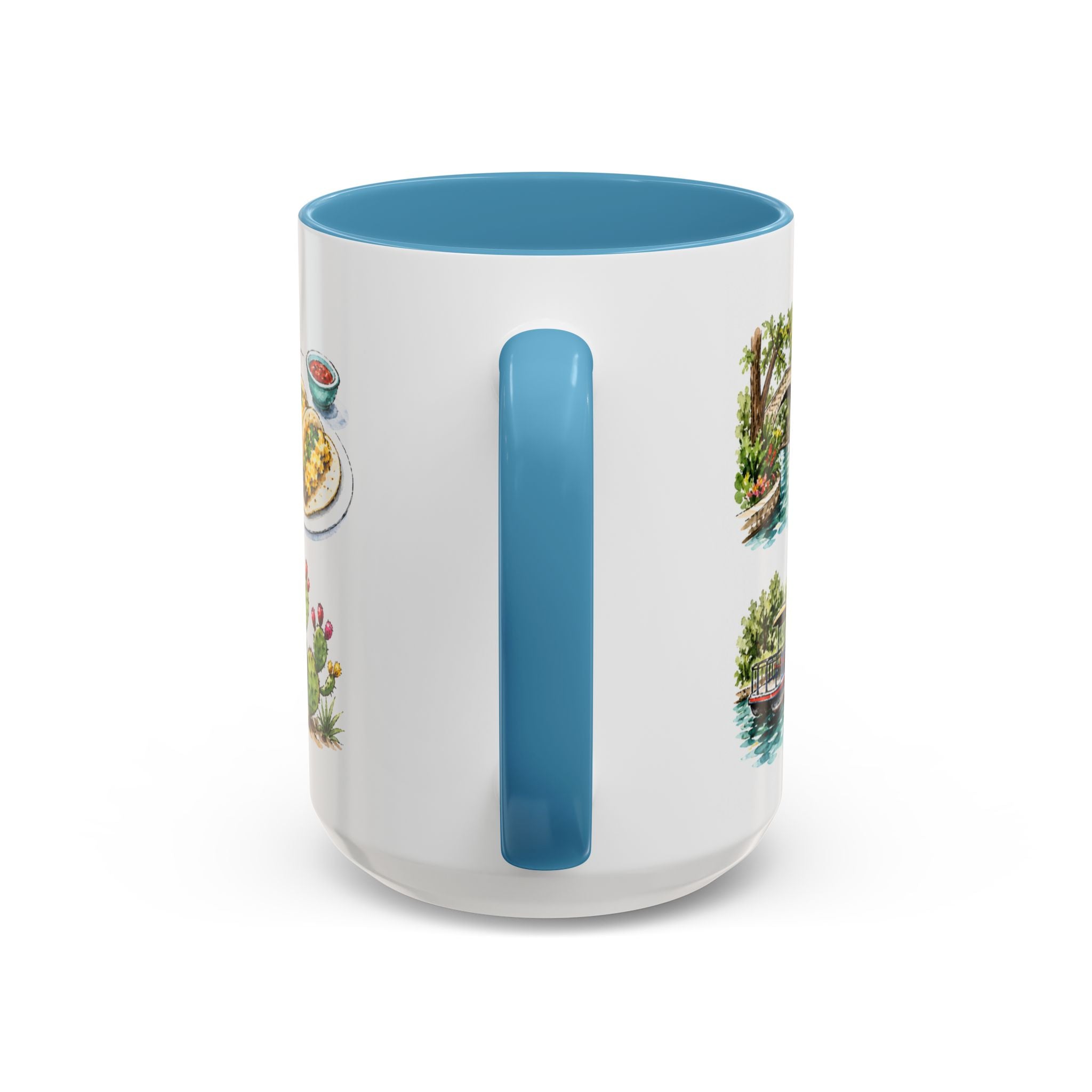 San Antonio Illustrated Travel Mug | City Souvenir Accent Coffee Mug | 11oz 15oz Ceramic Cup