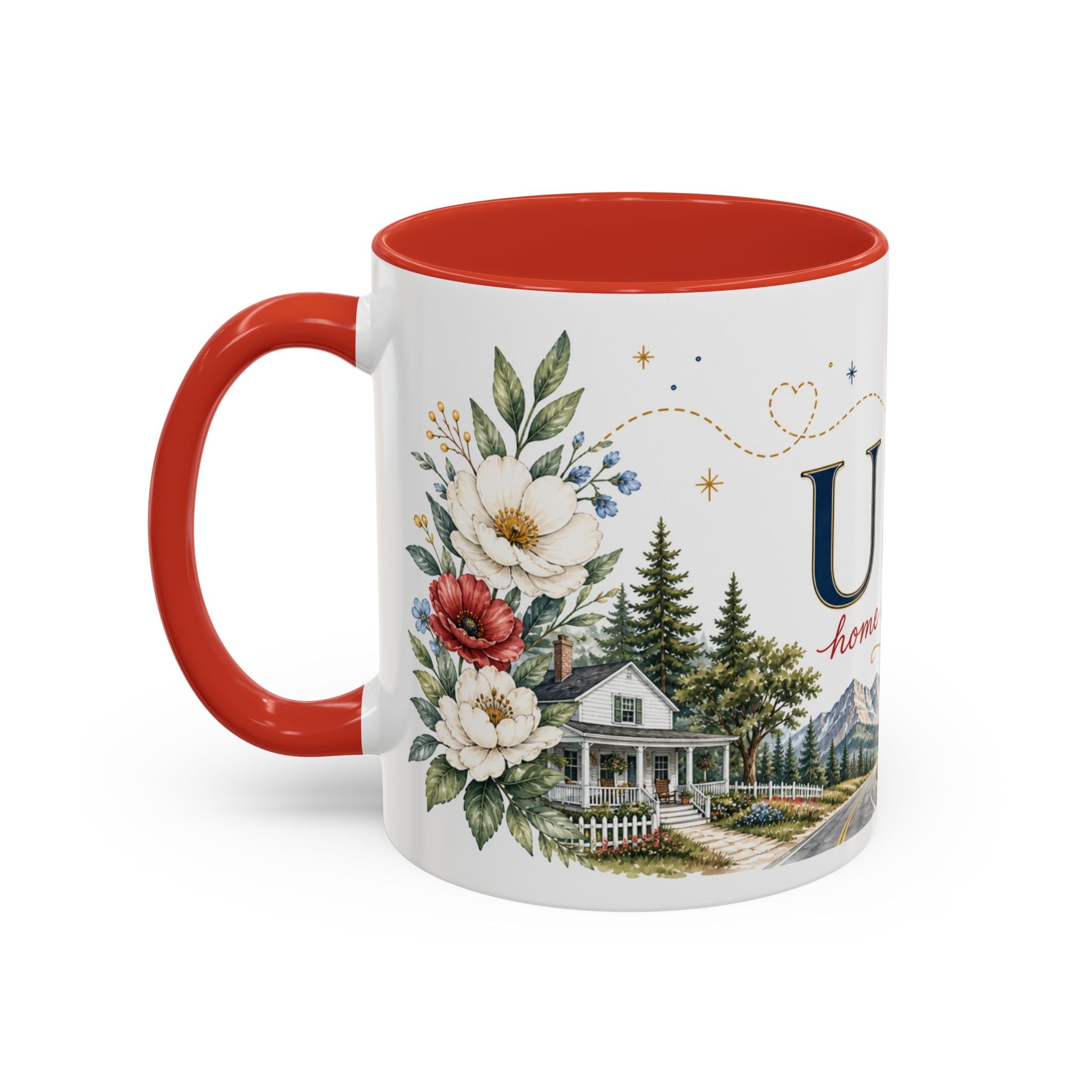USA Home Country Mug | Moving Away Gift | Long Distance Friendship | 11 oz 15 oz Accent Mug