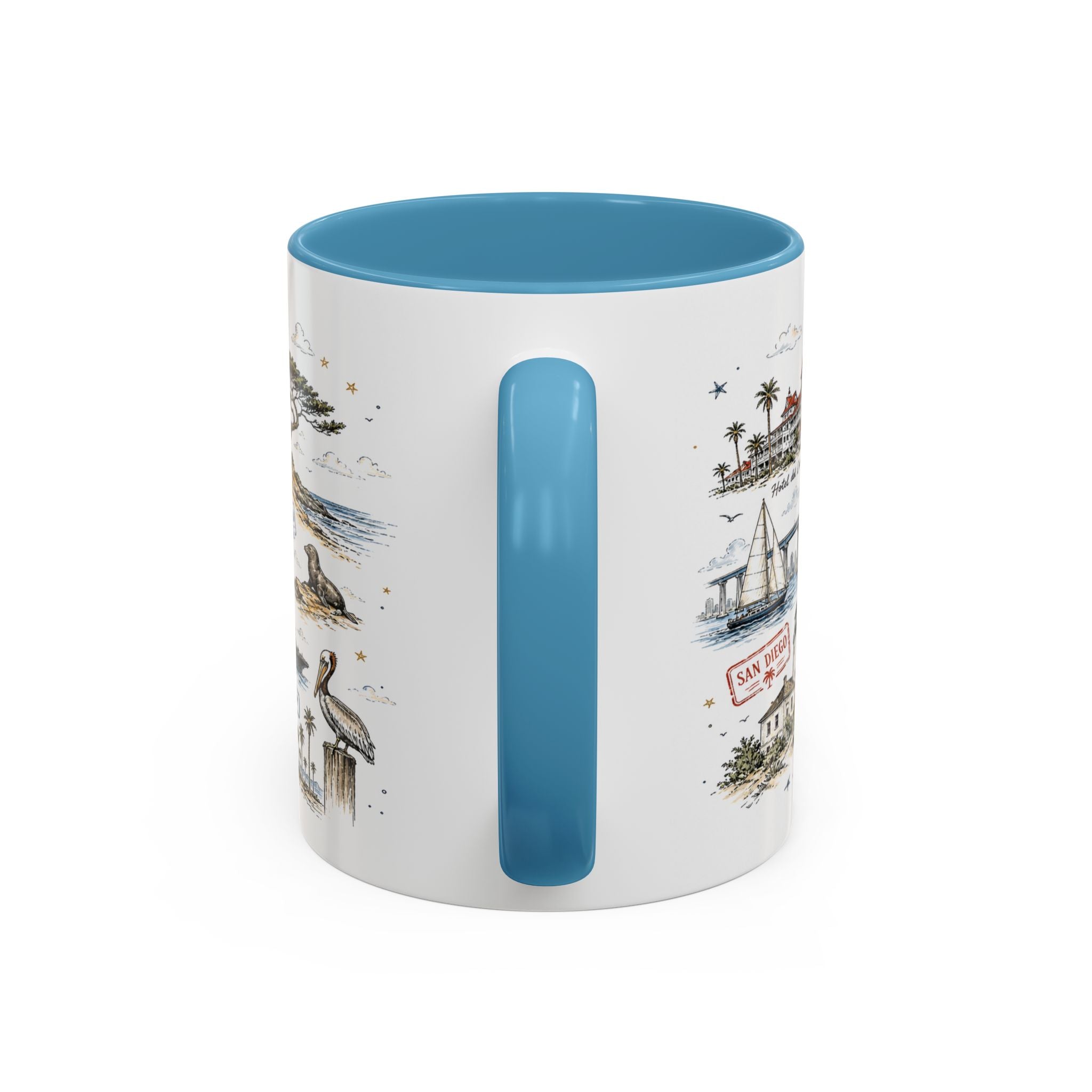San Diego Coffee Mug | California Souvenir City Gift | Accent Color Ceramic 11oz 15oz
