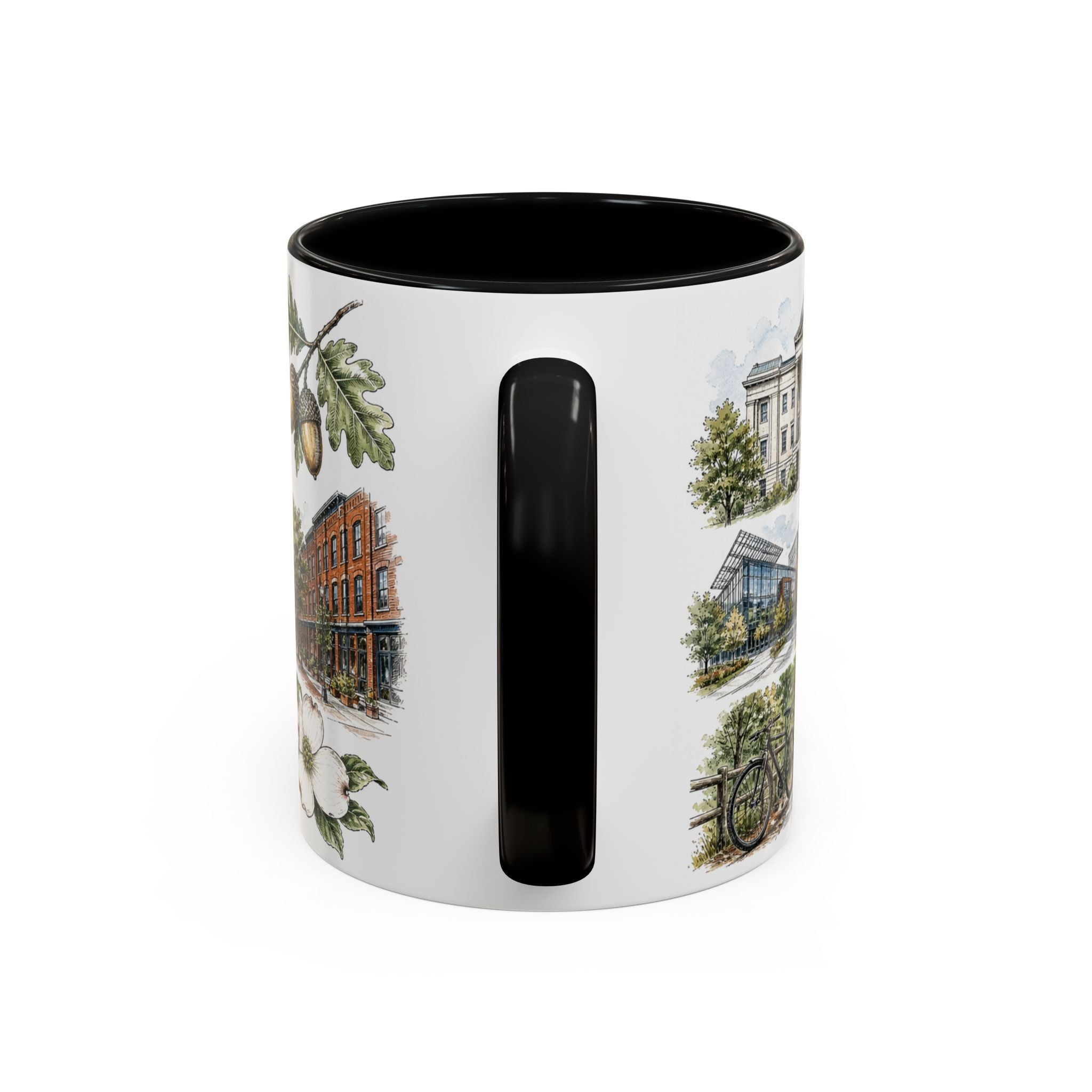 Raleigh Coffee Mug | United States Travel Souvenir | Vintage Illustrated City Gift | 11 oz 15 oz Accent Mug