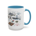 Istanbul Coffee Mug | Turkey Souvenir Travel Gift | Accent Color Ceramic 11oz 15oz