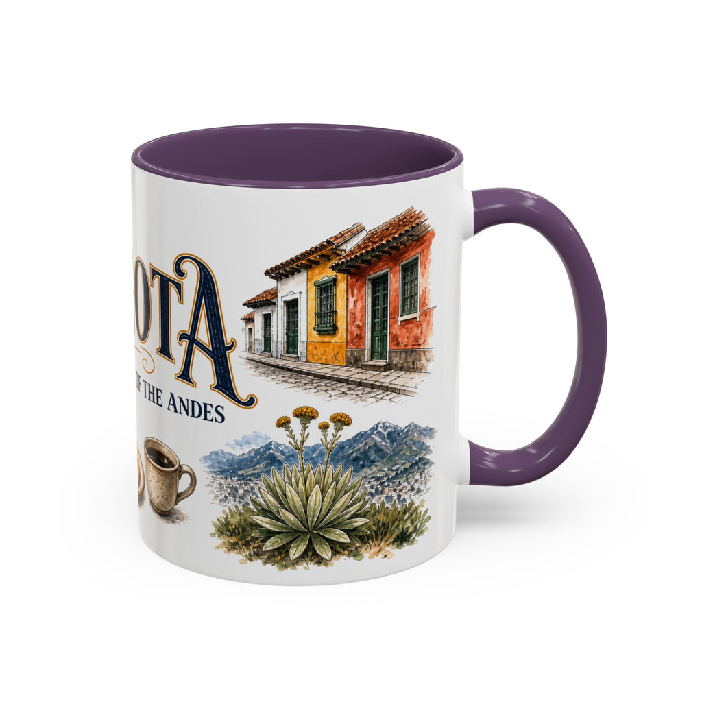 Bogota Coffee Mug | Colombia Travel Souvenir | Vintage Illustrated City Gift | 11 oz 15 oz Accent Mug