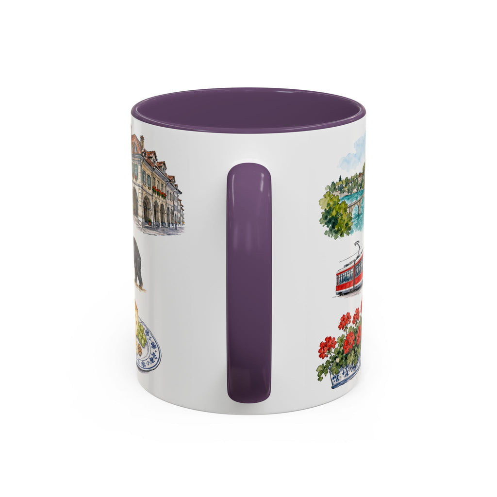 Bern Illustrated Travel Mug | City Souvenir Accent Coffee Mug | 11oz 15oz Ceramic Cup