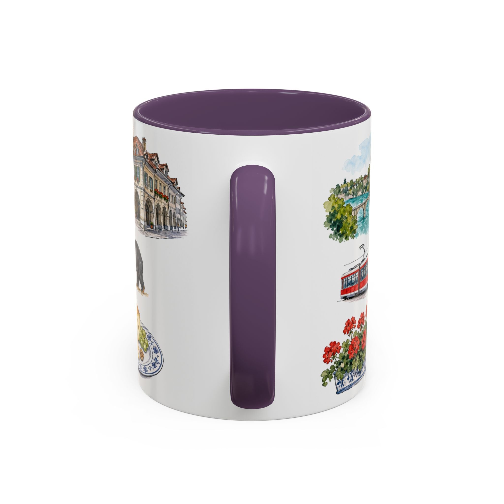 Bern Illustrated Travel Mug | City Souvenir Accent Coffee Mug | 11oz 15oz Ceramic Cup
