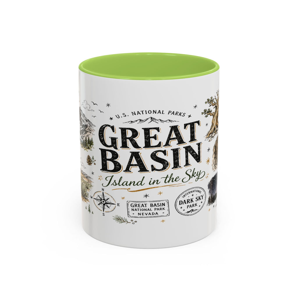 Great Basin National Park Coffee Mug | Nevada Desert Stargazing Hiking Gift | Accent Color Ceramic 11oz 15oz