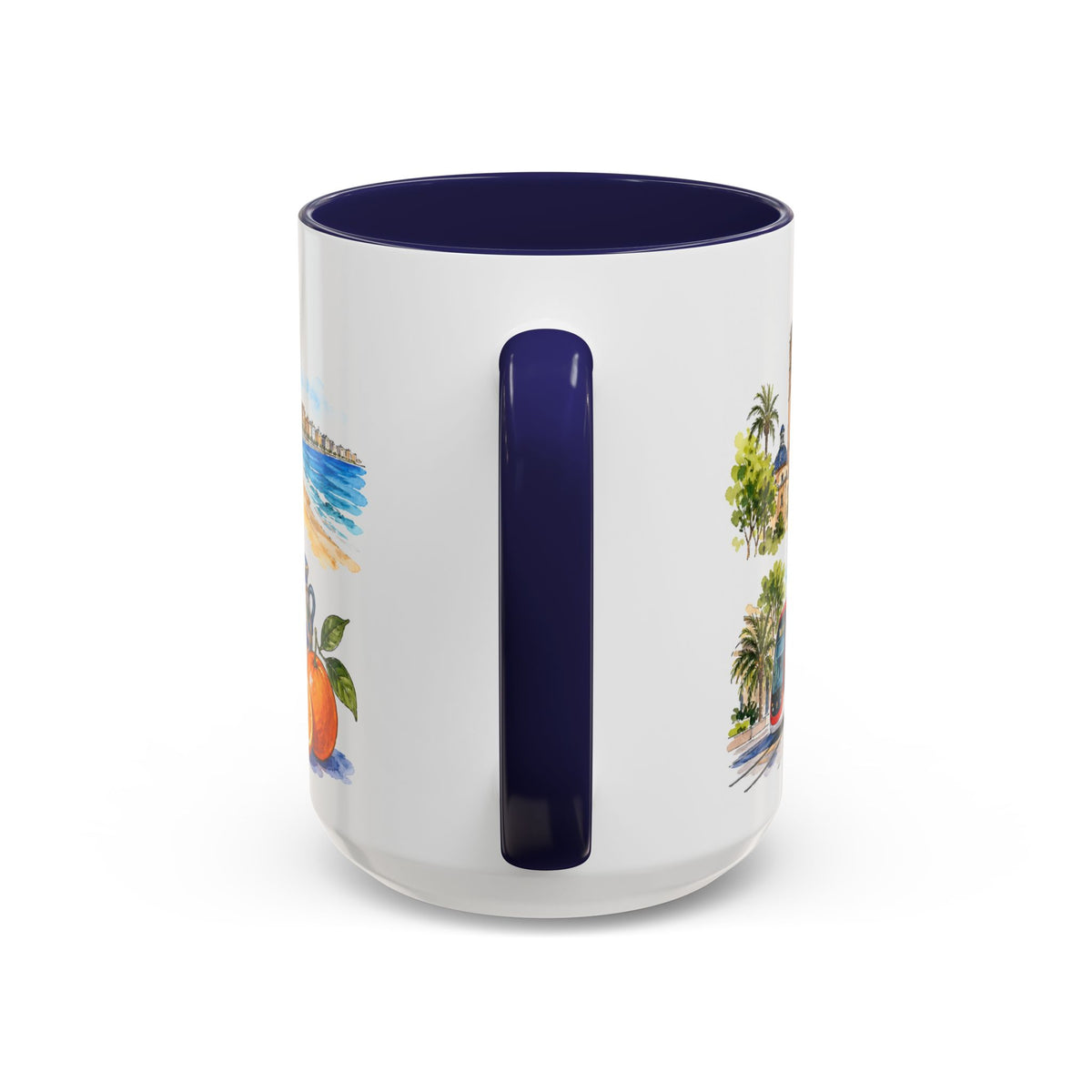 Valencia Illustrated Travel Mug | City Souvenir Accent Coffee Mug | 11oz 15oz Ceramic Cup