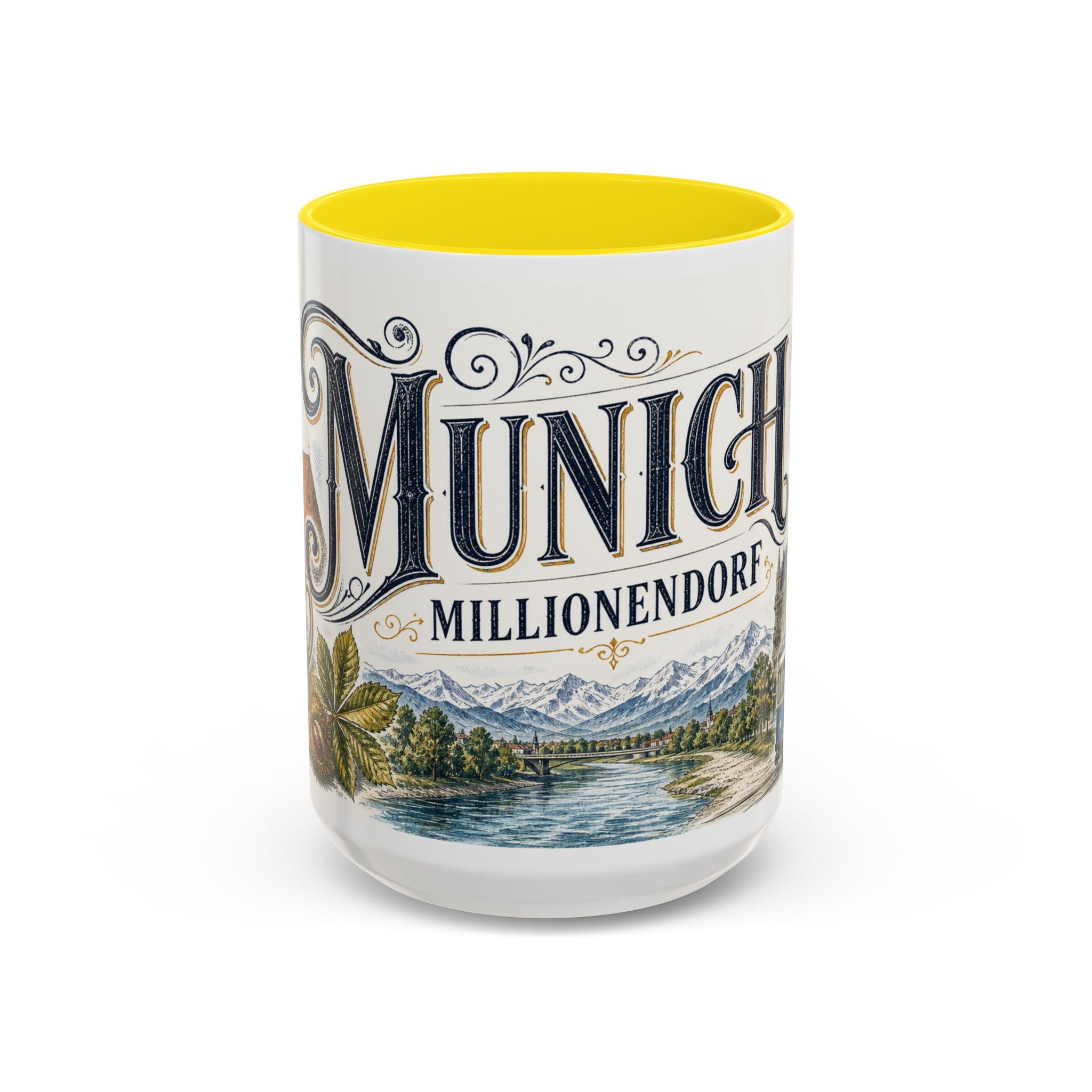 Munich Coffee Mug | Germany Travel Souvenir | Vintage Illustrated City Gift | 11 oz 15 oz Accent Mug