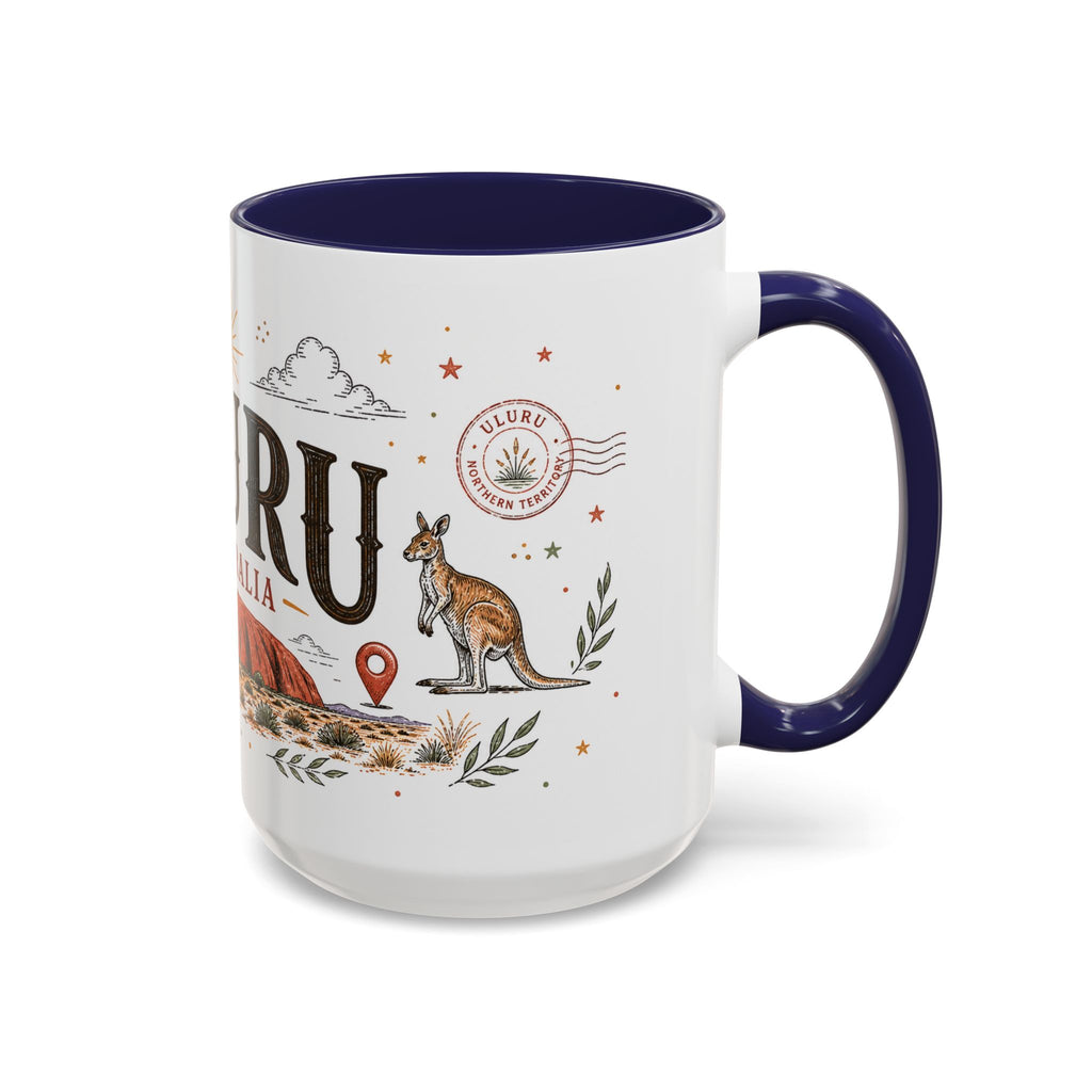 Uluru Coffee Mug | Travel Destination Souvenir Gift | Accent Color Ceramic 11oz 15oz