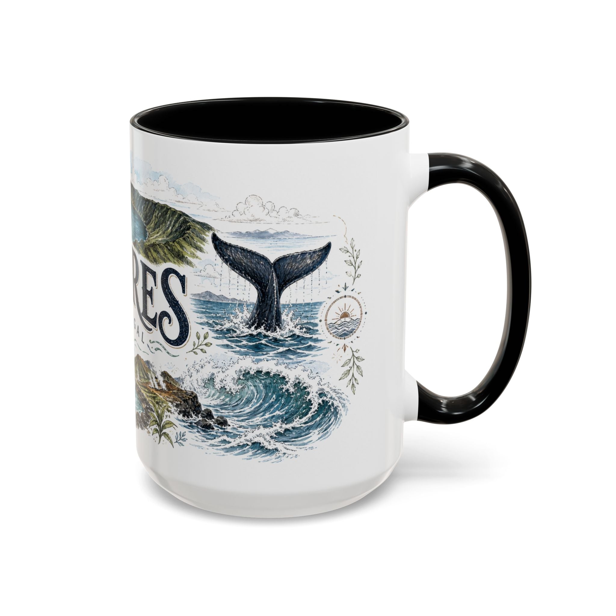 Azores Mug, Portugal Travel Souvenir, Bucket List Gift, Accent Ceramic Coffee Mug 11oz 15oz