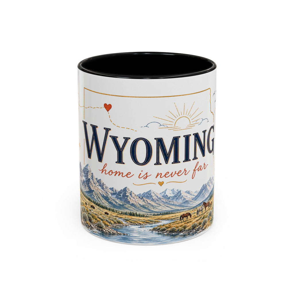 Wyoming Home State Mug | Moving Away Gift | Long Distance Friendship Coffee Cup | 11oz 15oz Accent Mug