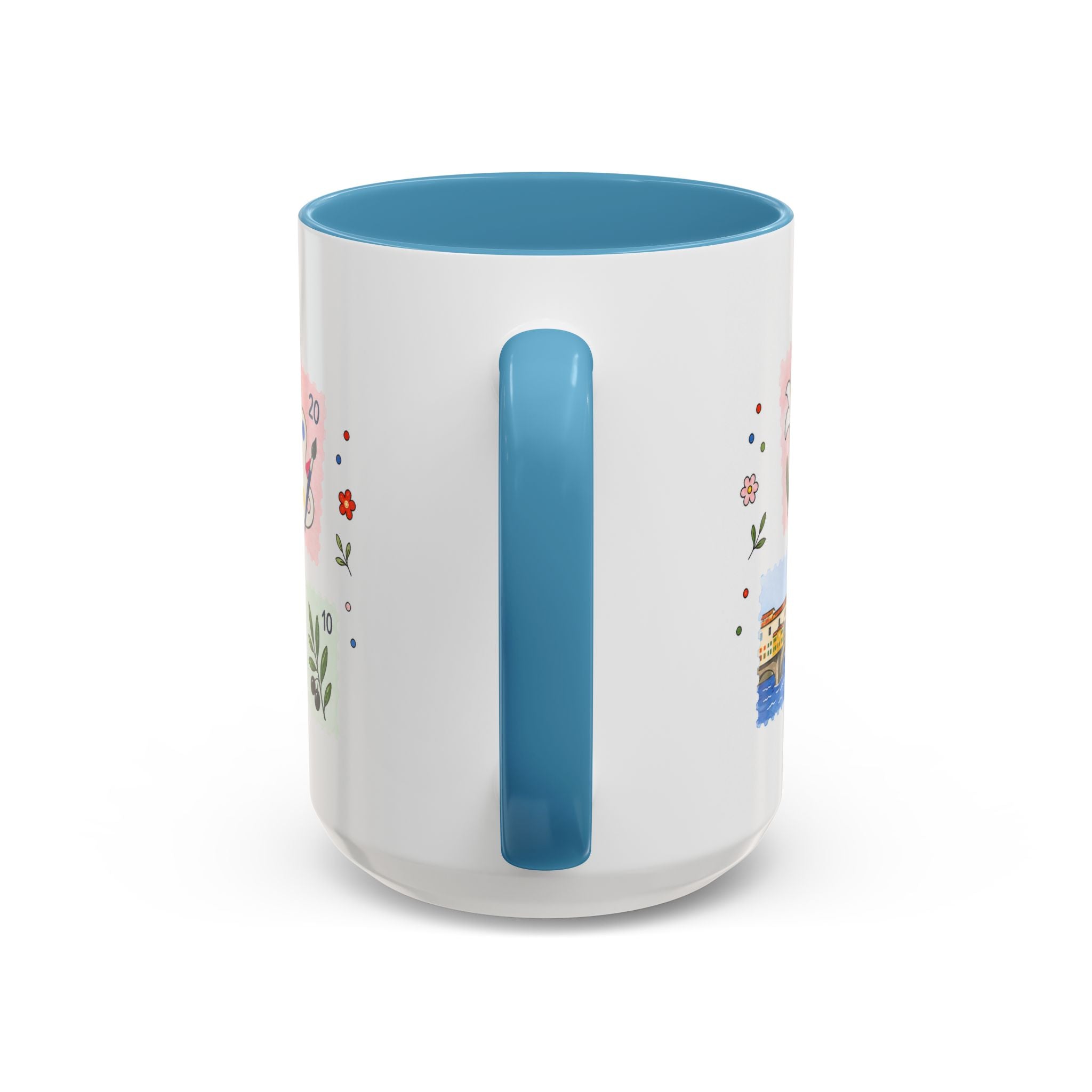 Florence Coffee Mug | Postage Stamp Collage Mug | Travel Souvenir Accent Cup 11oz 15oz