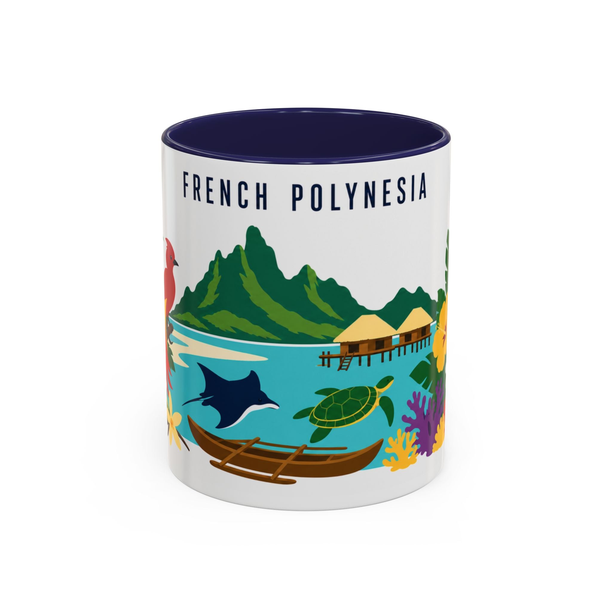 French Polynesia Coffee Mug | Travel Souvenir Accent Mug | Country Gift Ceramic Cup 11oz 15oz
