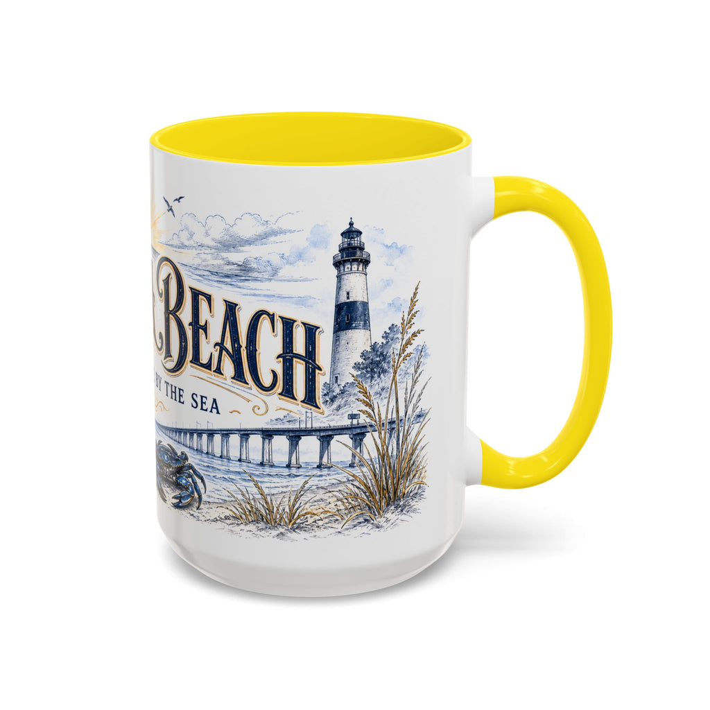 Virginia Beach Coffee Mug | United States Travel Souvenir | Vintage Illustrated City Gift | 11 oz 15 oz Accent Mug