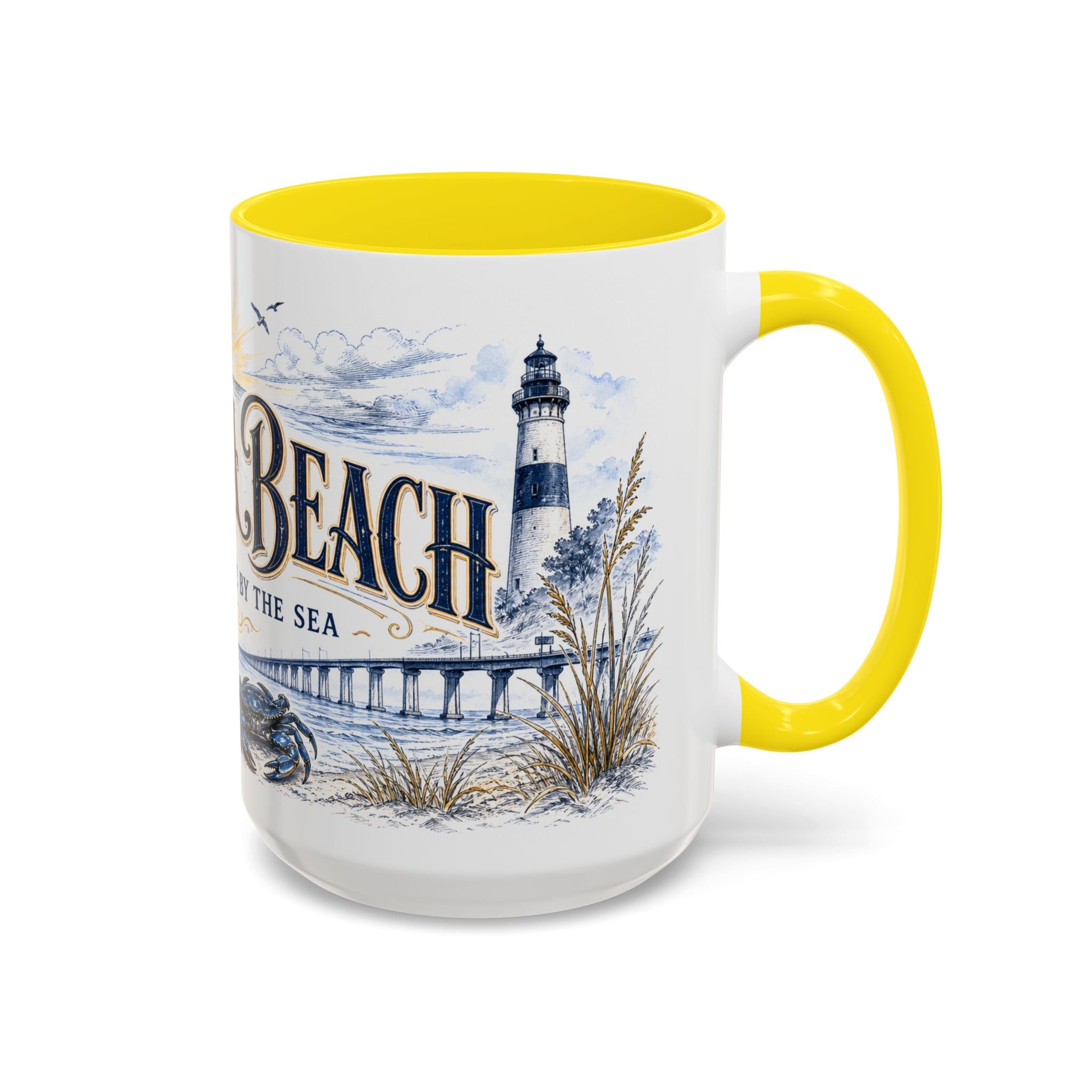 Virginia Beach Coffee Mug | United States Travel Souvenir | Vintage Illustrated City Gift | 11 oz 15 oz Accent Mug